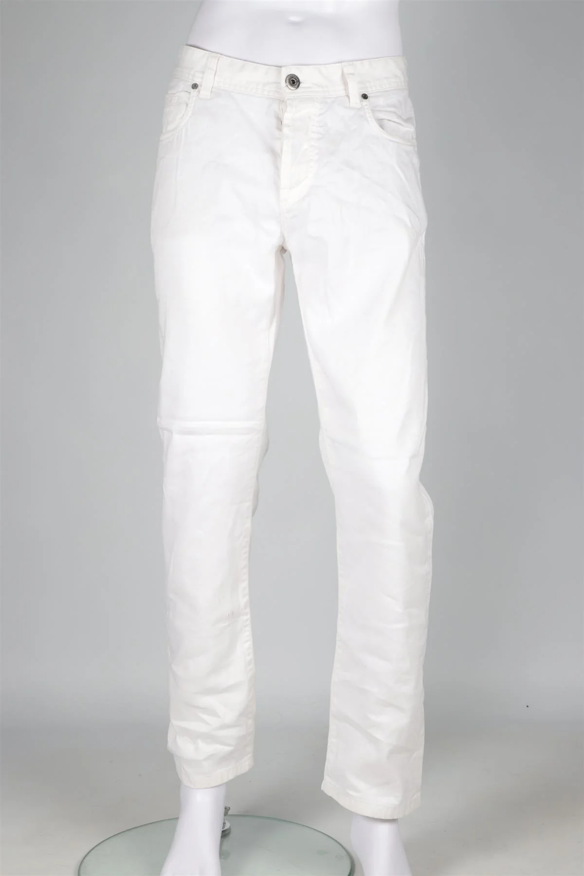 LORO PIANA WHITE MEN'S COTTON STRAIGHT LEG JEANS UK/US W34 - Image 2