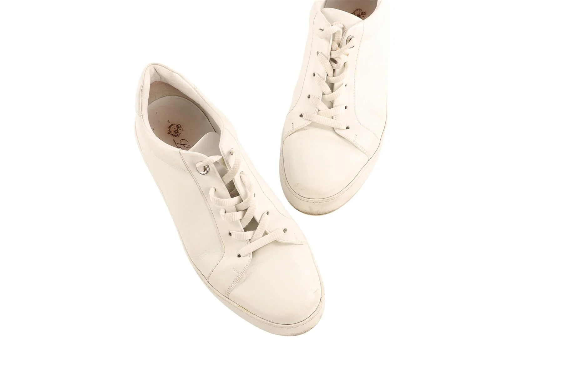 LORO PIANA WHITE NUAGES LEATHER SNEAKERS EU 38.5 UK 5.5 - Image 4