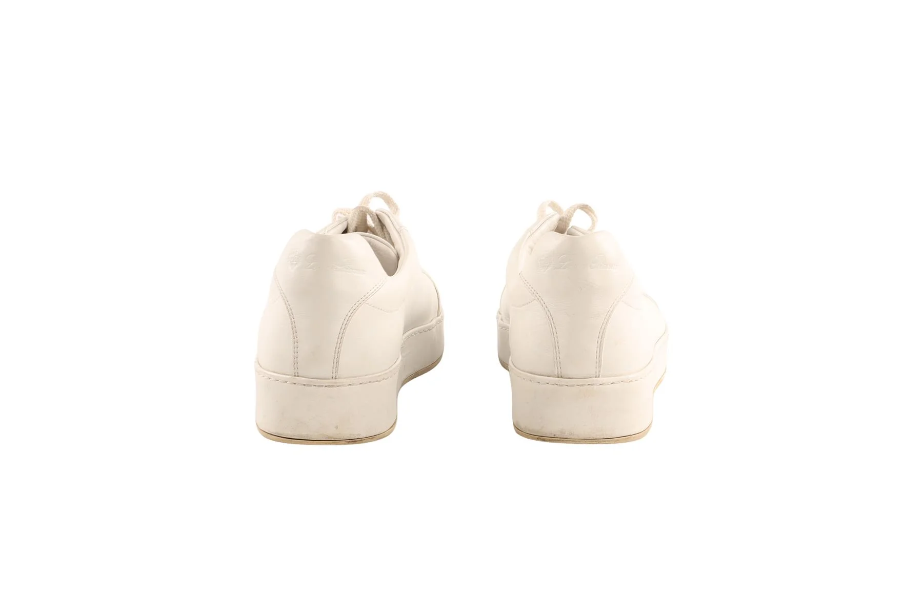 LORO PIANA WHITE NUAGES LEATHER SNEAKERS EU 38.5 UK 5.5 - Image 5