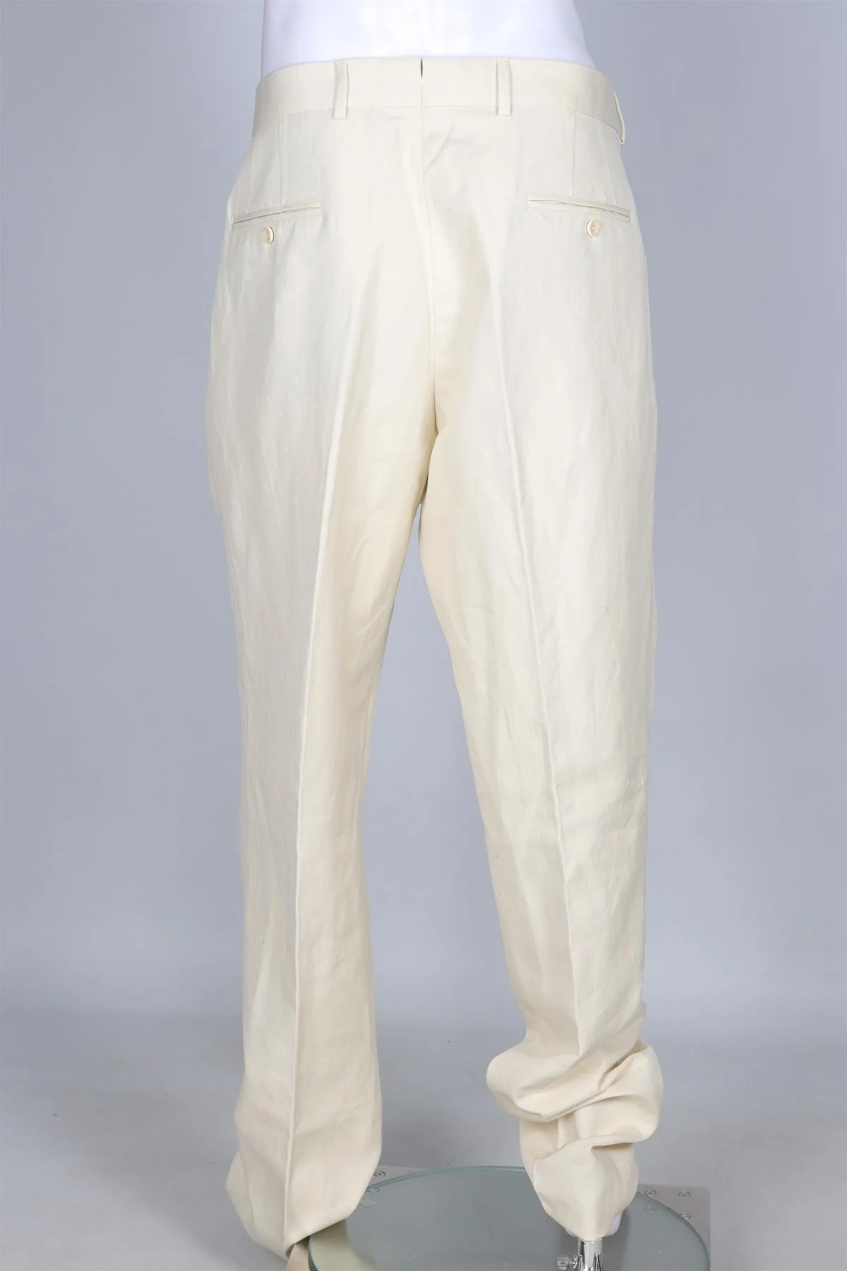 LORO PIANA YELLOW MEN'S COTTON STRAIGHT LEG TROUSERS IT 60 UK/US 42 - Image 4