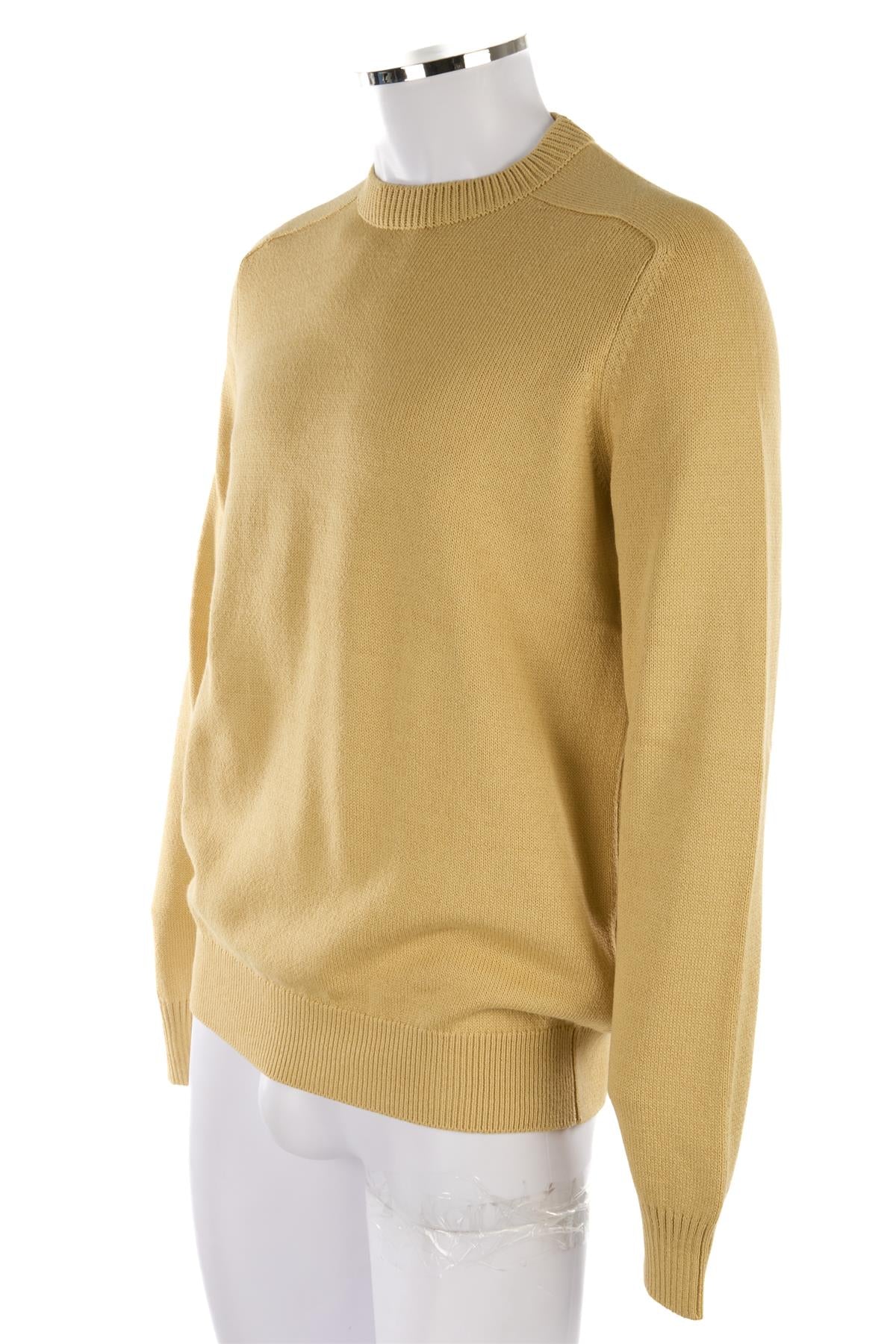 LORO PIANA YELLOW MEN'S COTTON SWEATER US/UK 42 FR 52 IT 52 - Image 3