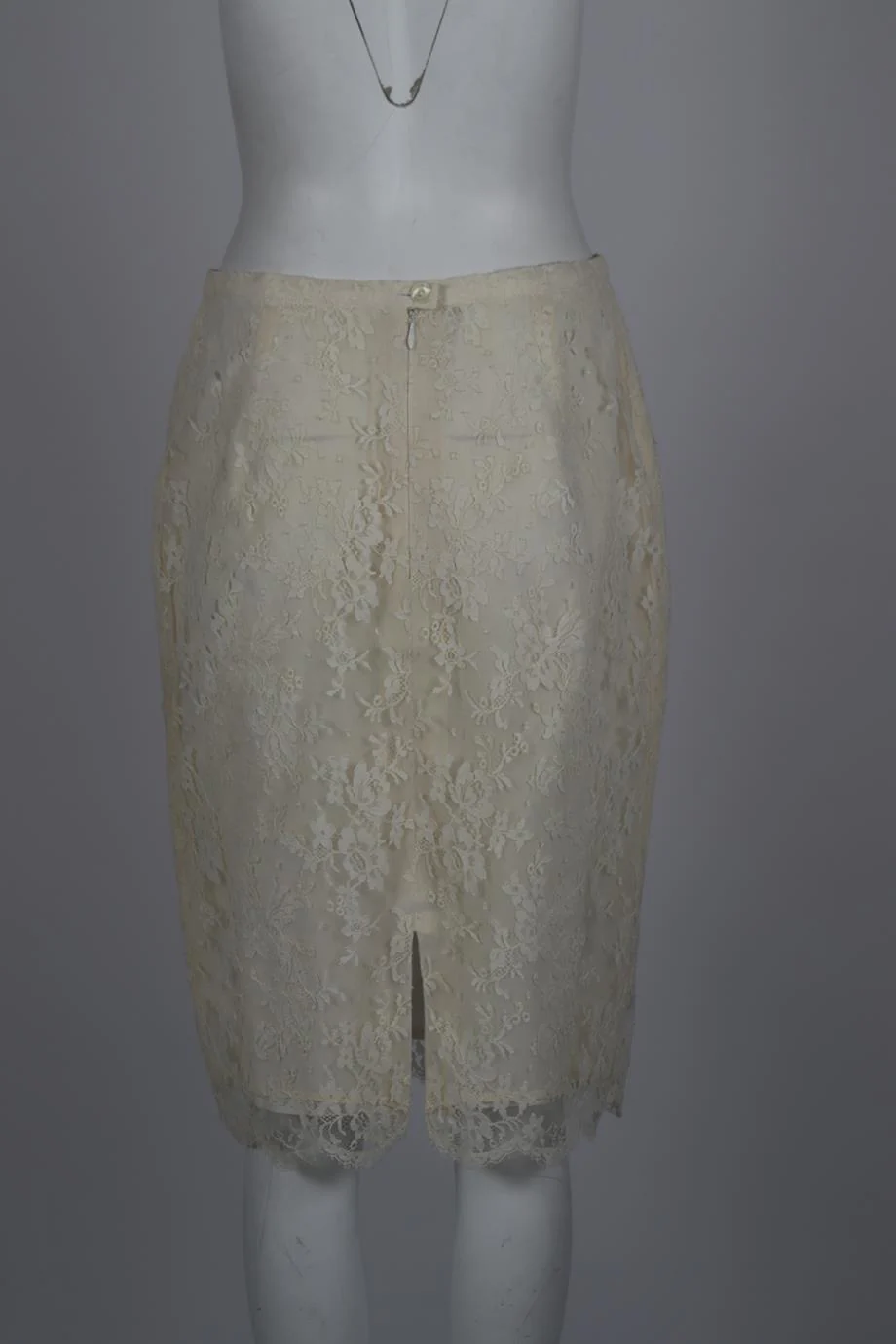 LOUIS FERAUD VINTAGE LACE AND COTTON BLEND SKIRT FR 40 UK 12 - Image 4