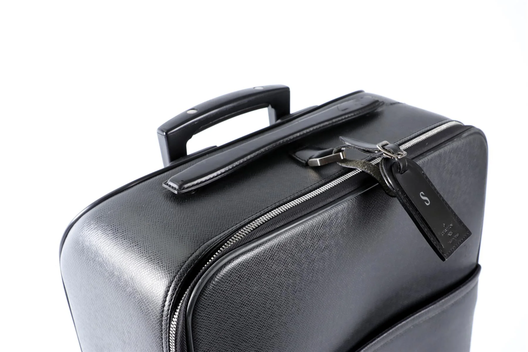 LOUIS VUITTON BLACK 2004 PEGASE 55 TAIGA LEATHER SUITCASE - Image 8