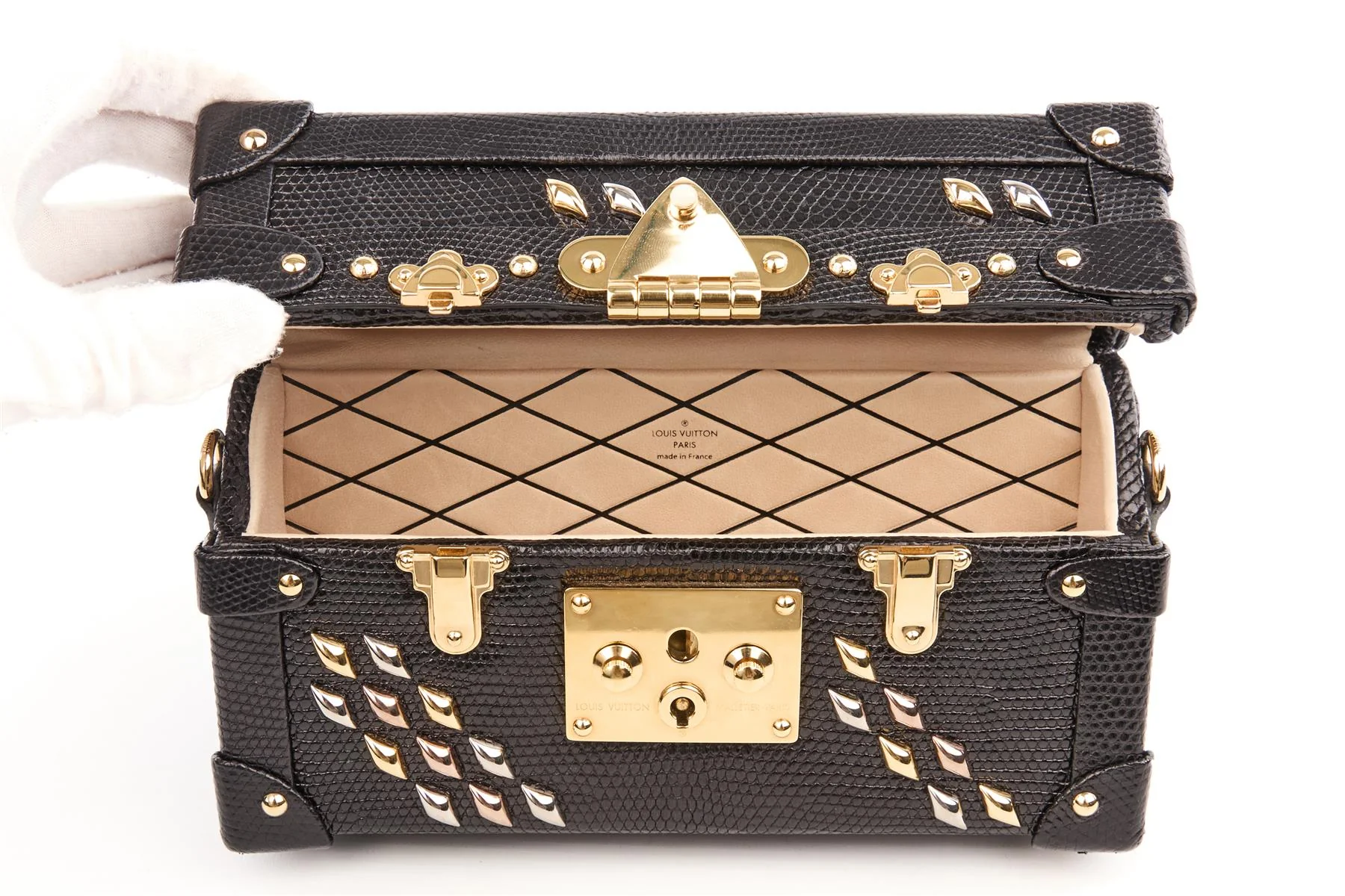 LOUIS VUITTON BLACK 2016 PETITE MALLE LEATHER CLUTCH - Image 11