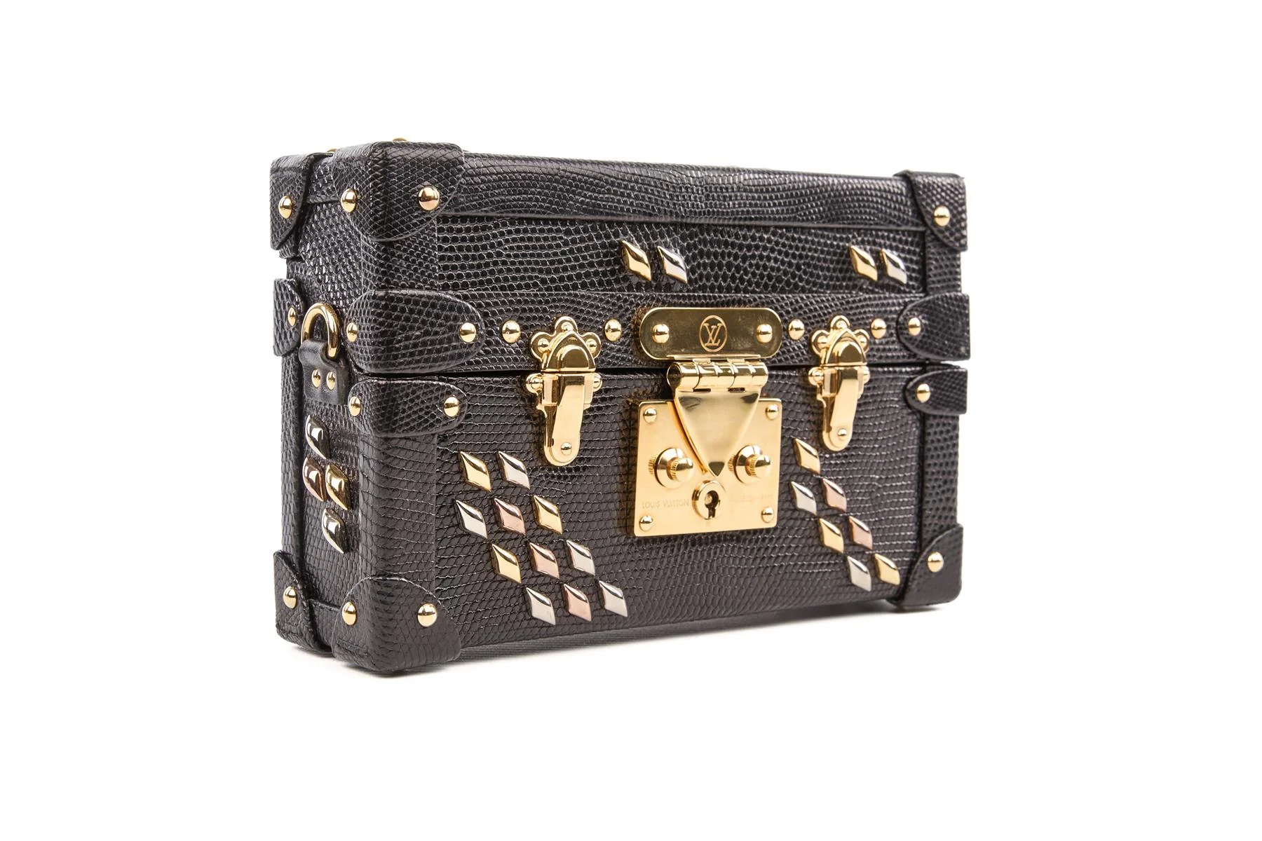LOUIS VUITTON BLACK 2016 PETITE MALLE LEATHER CLUTCH - Image 4