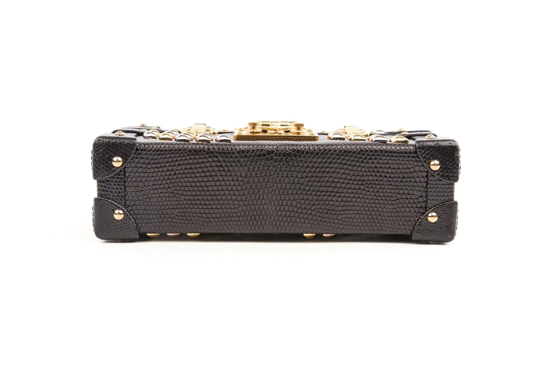 LOUIS VUITTON BLACK 2016 PETITE MALLE LEATHER CLUTCH - Image 8