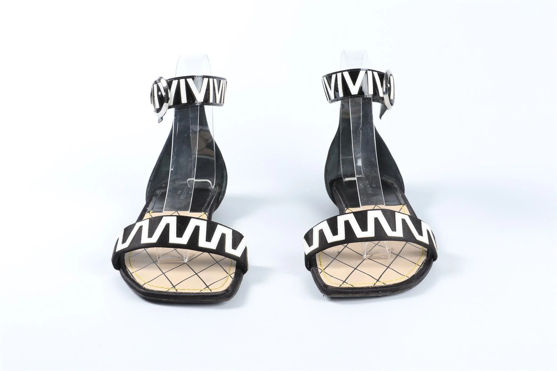 LOUIS VUITTON BLACK LEATHER SANDALS EU 38 UK 5 US 8 - Image 3