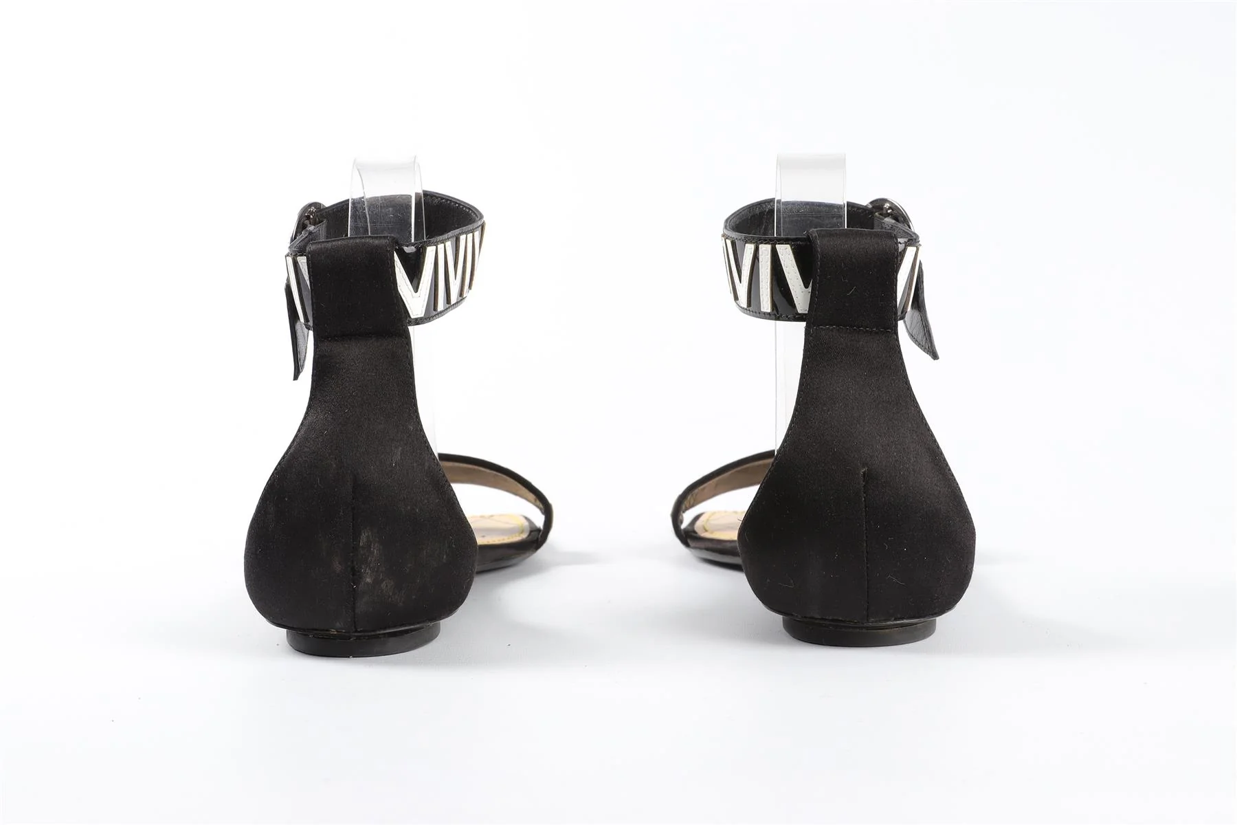 LOUIS VUITTON BLACK LEATHER SANDALS EU 38 UK 5 US 8 - Image 5