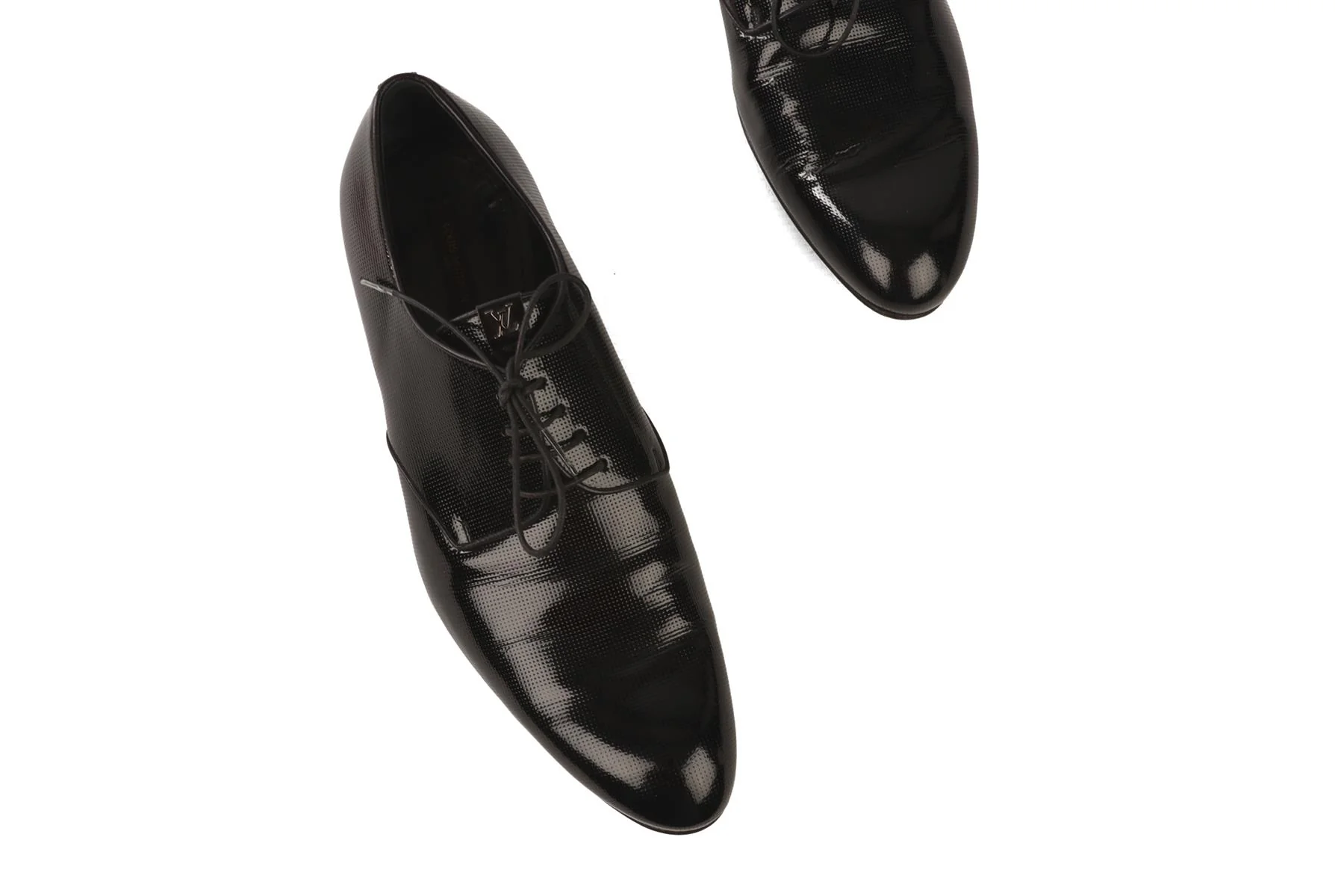 LOUIS VUITTON BLACK MEN'S PATENT LEATHER BROGUES EU 40 UK 7 US 10 - Image 4