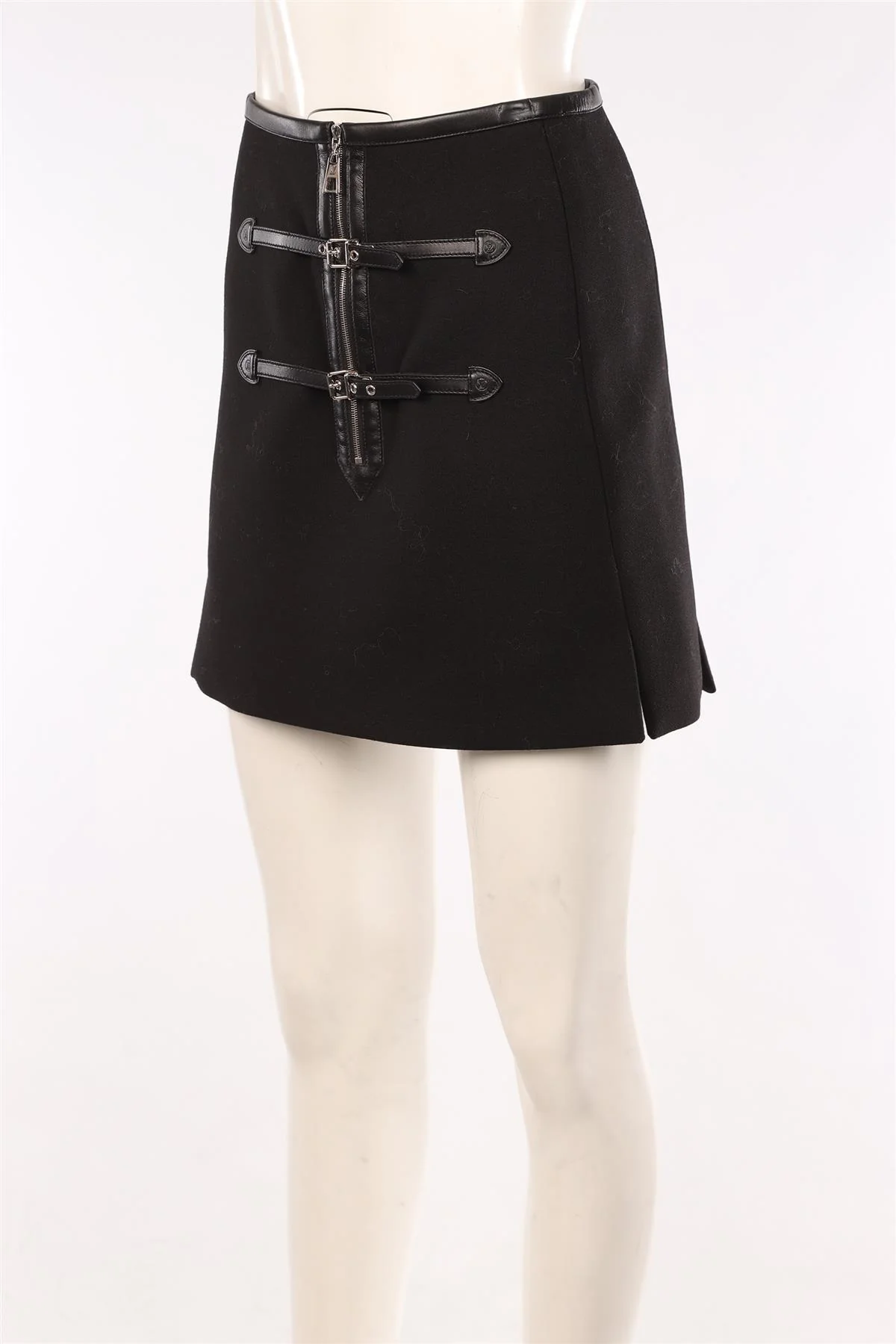 LOUIS VUITTON BLACK WOOL MINI SKIRT FR 36 UK 8 - Image 3