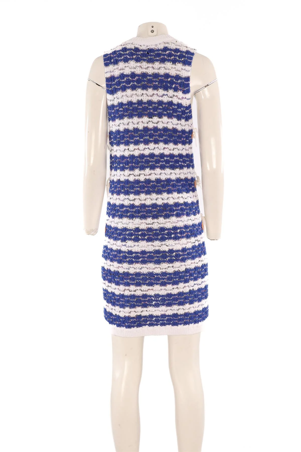 LOUIS VUITTON BLUE CROCHET MIDI DRESS SMALL - Image 4