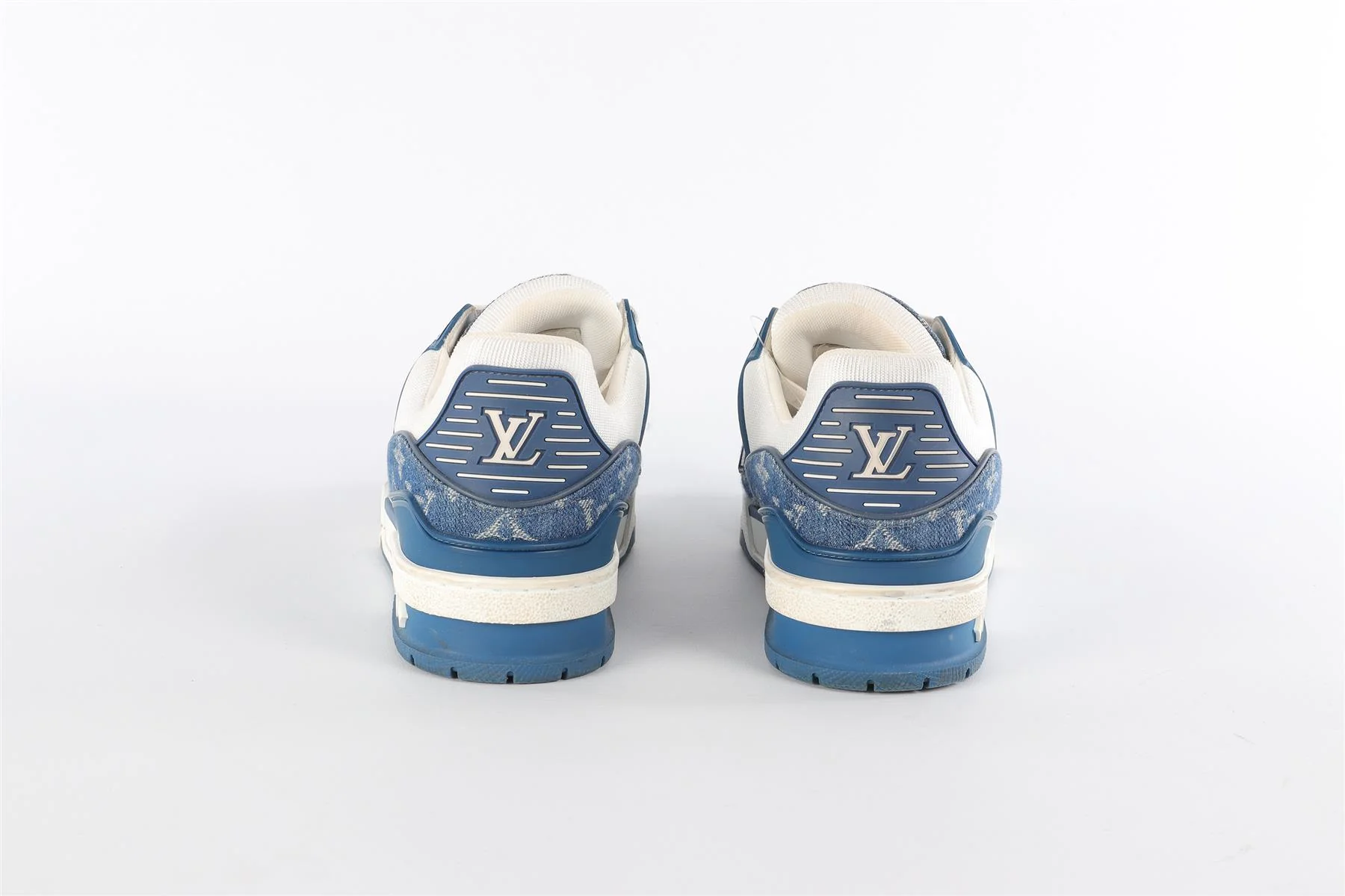 LOUIS VUITTON BLUE LV MONOGRAM DENIM SNEAKERS EU 38 UK 5 US 8 - Image 5