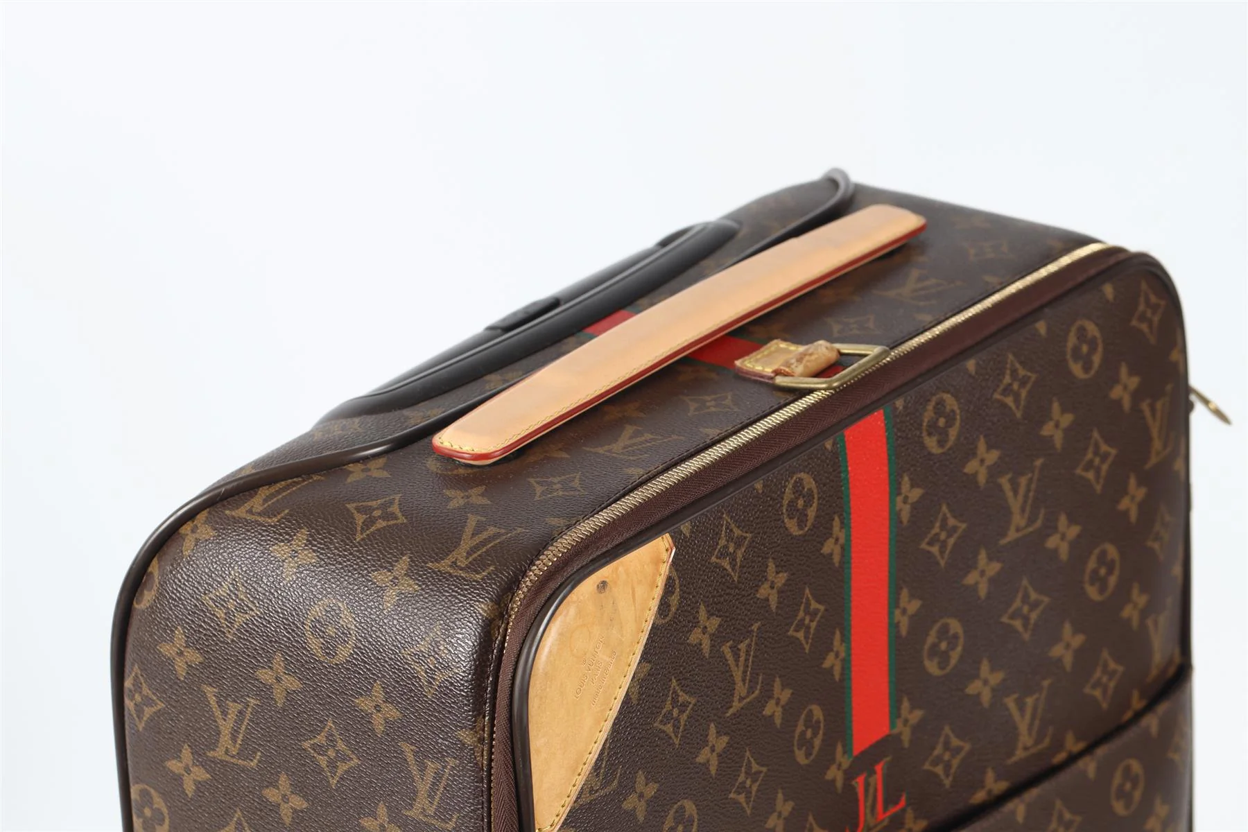LOUIS VUITTON BROWN 2010 PEGASE 55 COATED CANVAS SUITCASE - Image 20