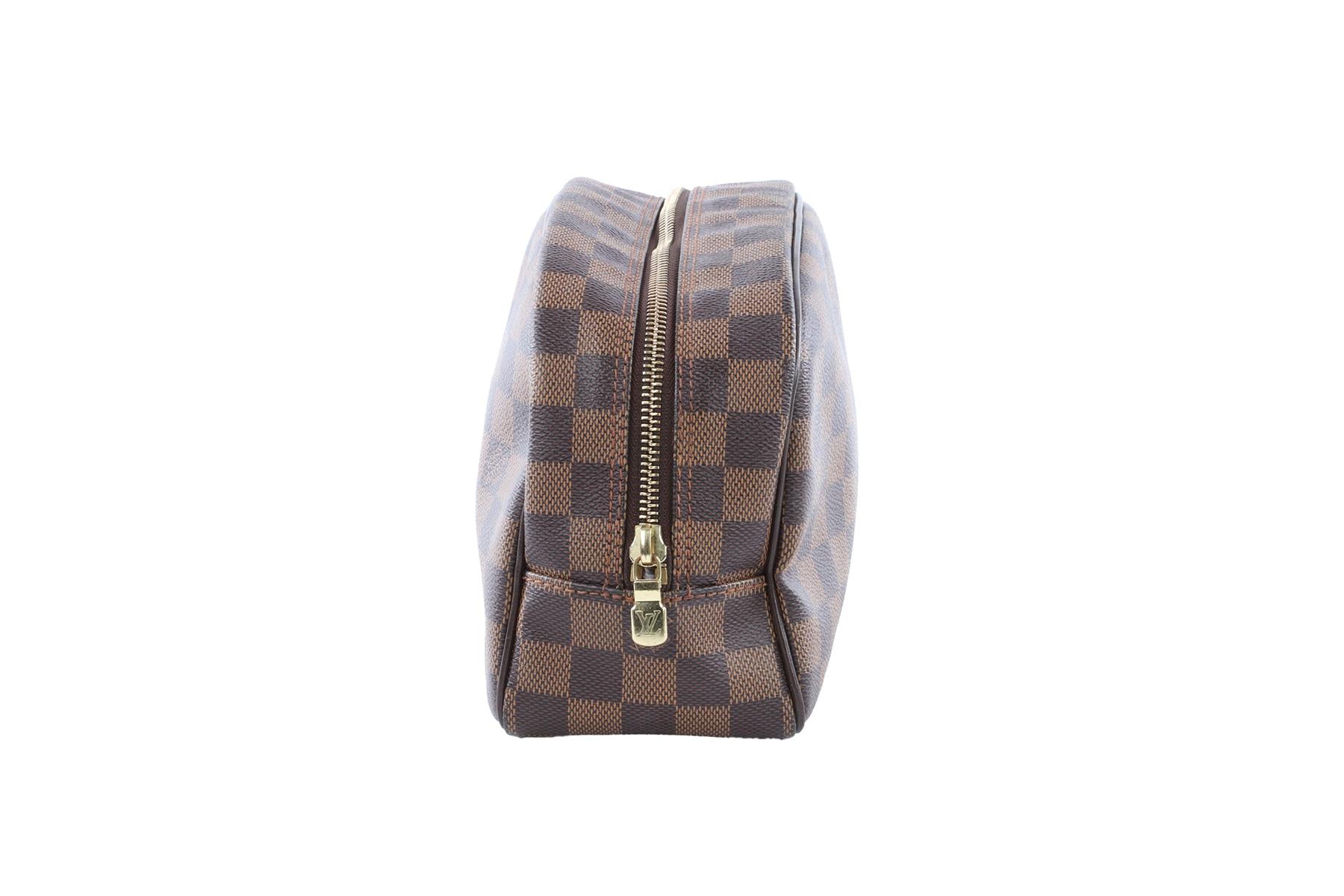 LOUIS VUITTON BROWN 2013 TROUSSE TOILETTE 25 DAMIER EBENE COSMETICS POUCH - Image 4