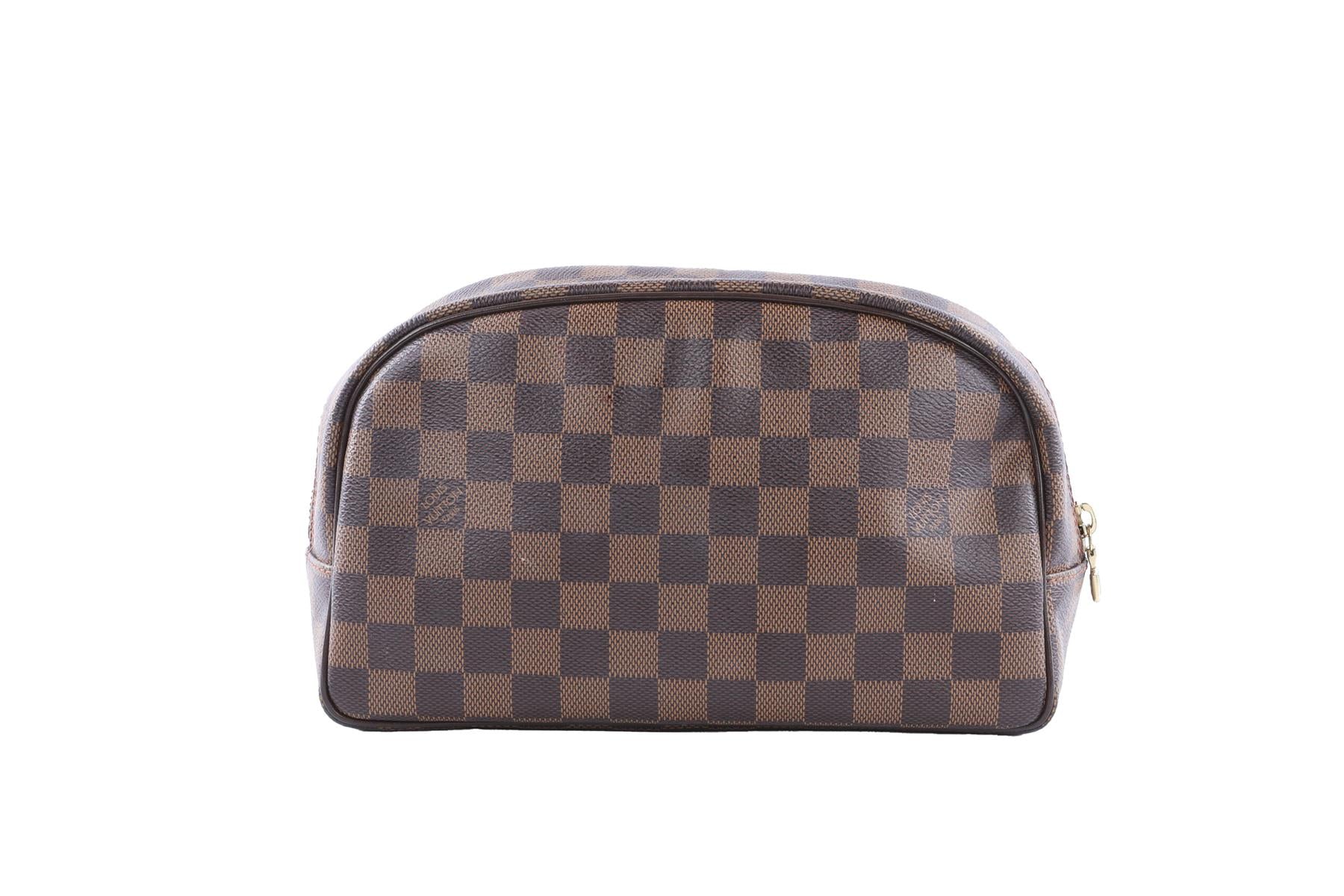 LOUIS VUITTON BROWN 2013 TROUSSE TOILETTE 25 DAMIER EBENE COSMETICS POUCH - Image 6