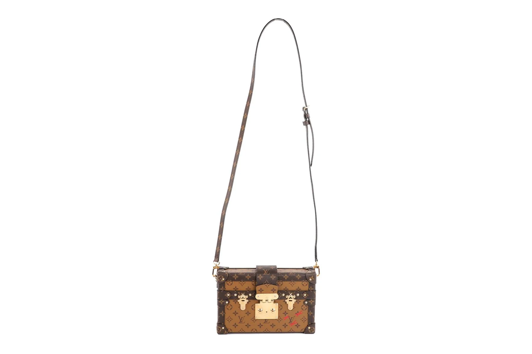 LOUIS VUITTON BROWN 2017 PETITE MALLE MONOGRAM COATED CANVAS CLUTCH - Image 3