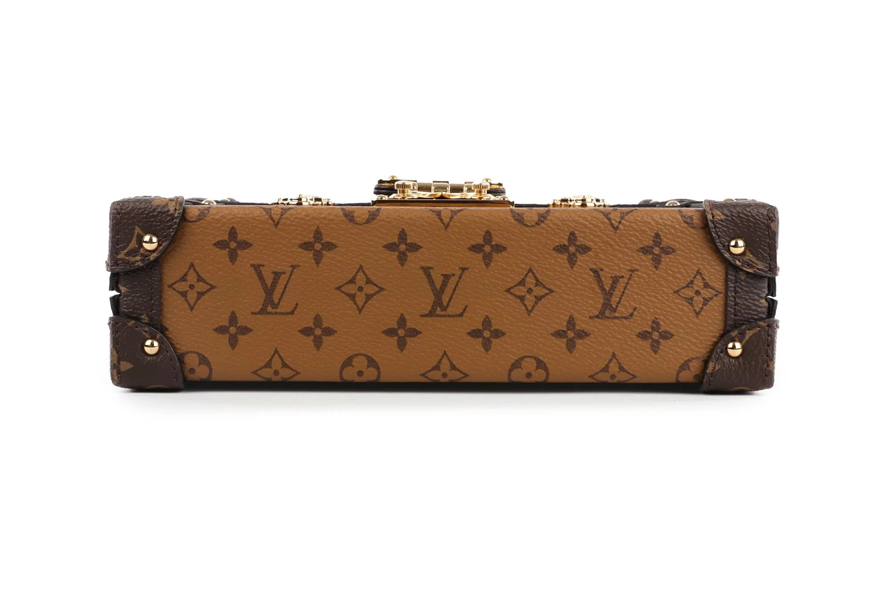LOUIS VUITTON BROWN 2017 PETITE MALLE MONOGRAM COATED CANVAS CLUTCH - Image 8
