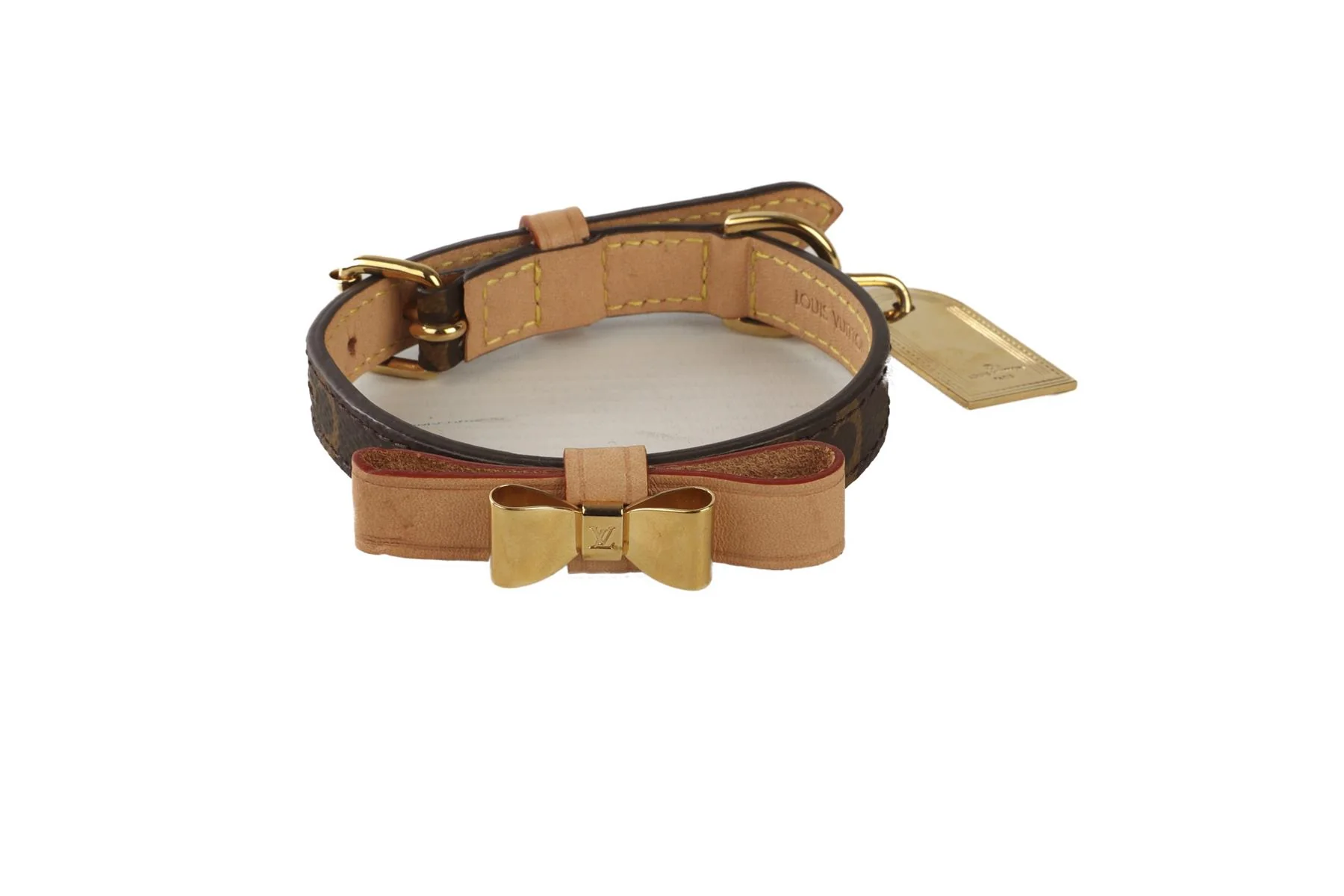 LOUIS VUITTON BROWN BAXTER MONOGRAM DOG COLLAR XSMALL - Image 2