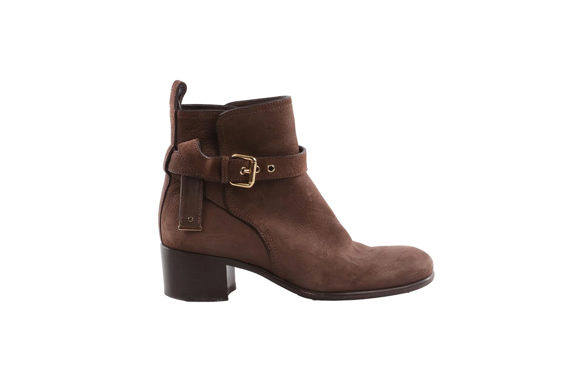 LOUIS VUITTON BROWN SUEDE ANKLE BOOTS EU 38 - Image 2