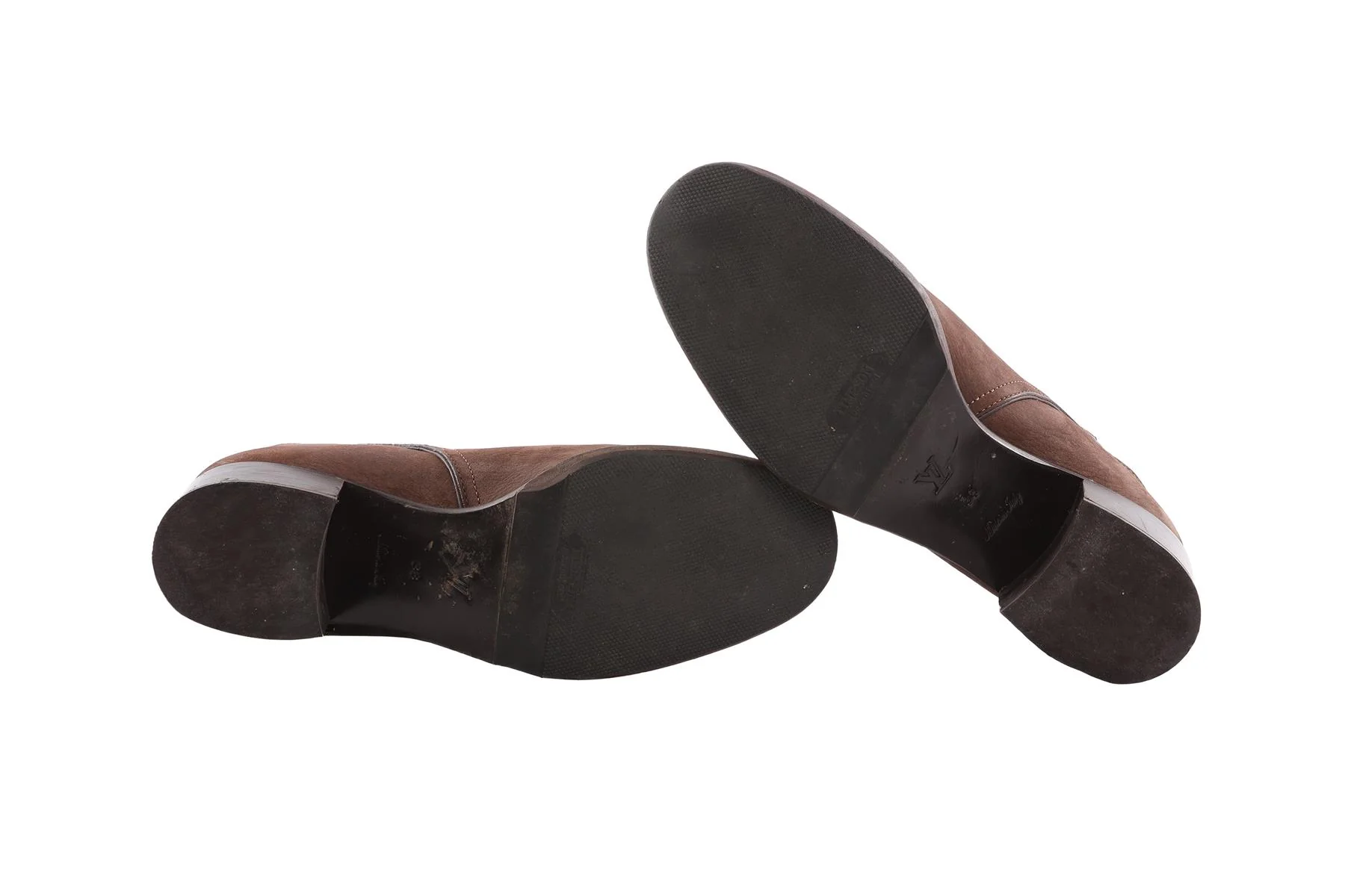 LOUIS VUITTON BROWN SUEDE ANKLE BOOTS EU 38 - Image 6