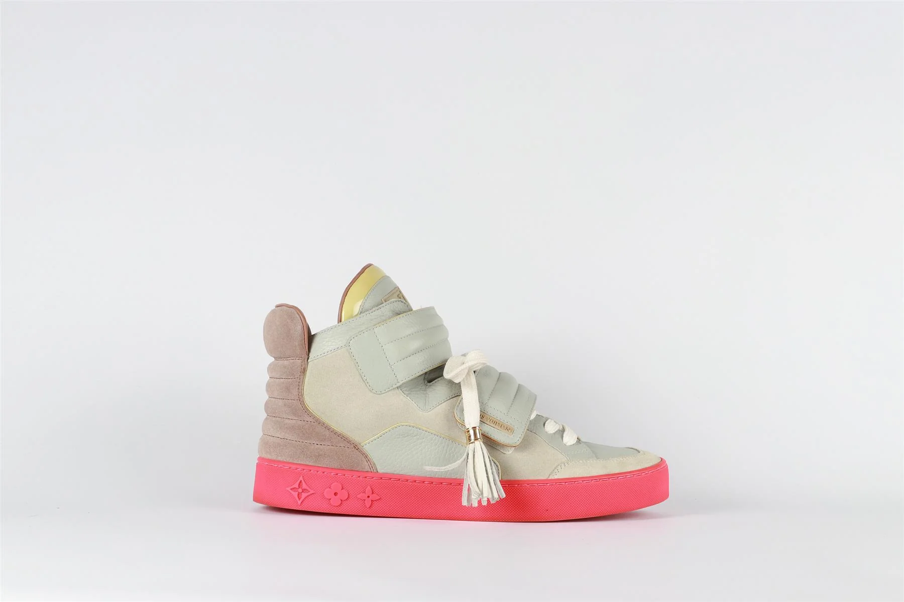 LOUIS VUITTON + KANYE WEST GREY JASPER PATCHWORK LEATHER SNEAKERS EU 41 UK 6.5 US 7.5 - Image 2