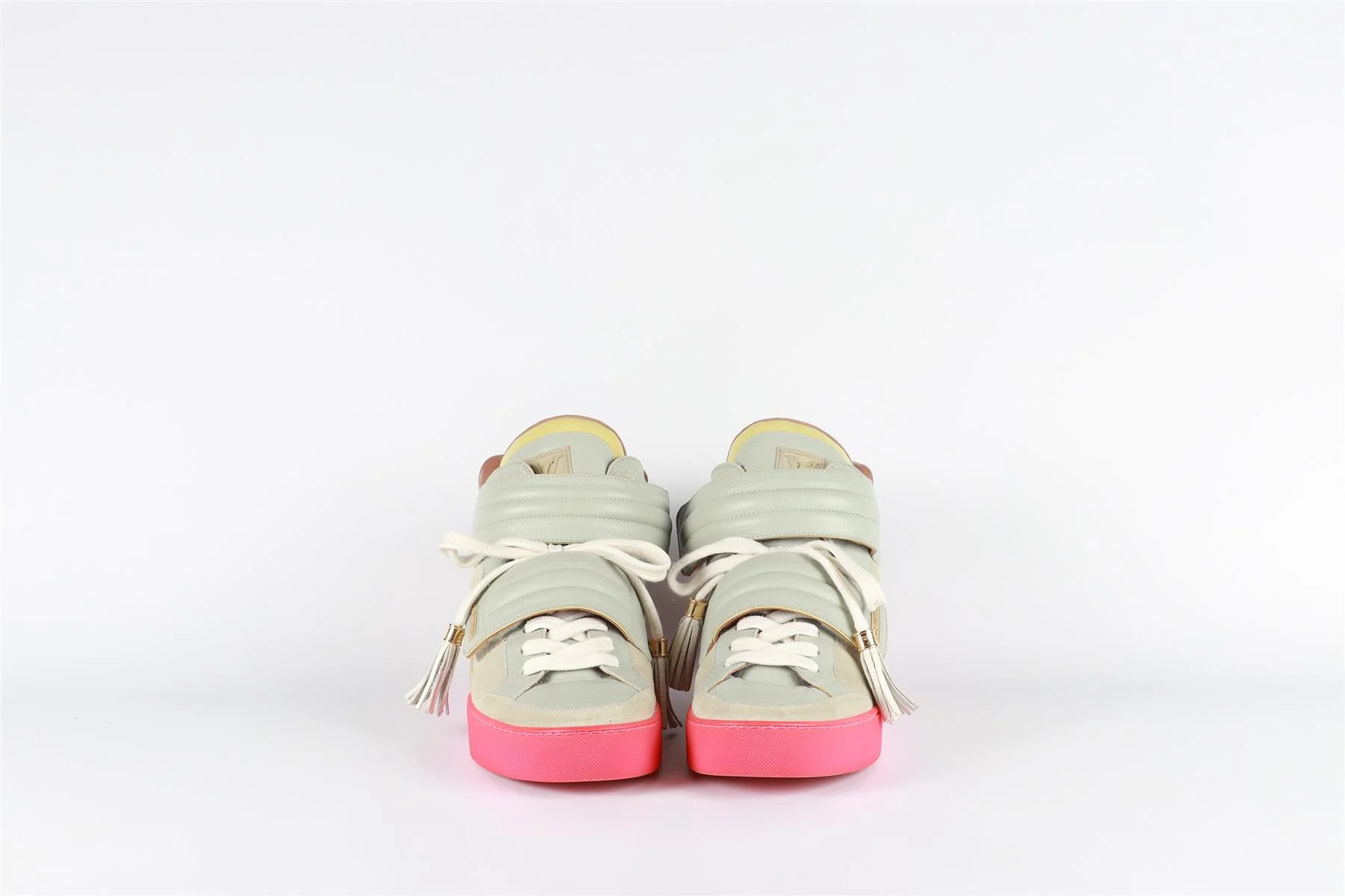 LOUIS VUITTON + KANYE WEST GREY JASPER PATCHWORK LEATHER SNEAKERS EU 41 UK 6.5 US 7.5 - Image 3