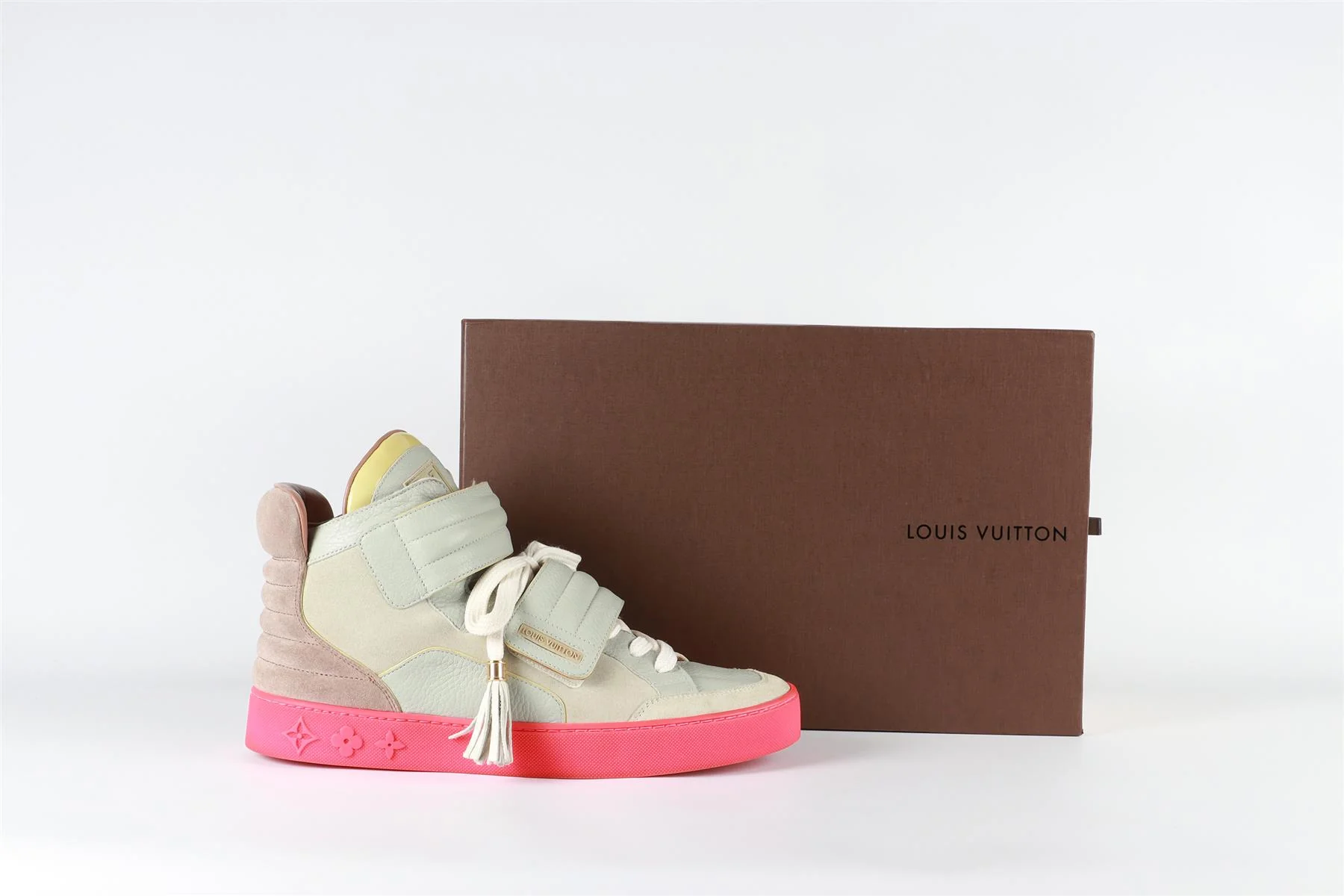 LOUIS VUITTON + KANYE WEST GREY JASPER PATCHWORK LEATHER SNEAKERS EU 41 UK 6.5 US 7.5 - Image 7