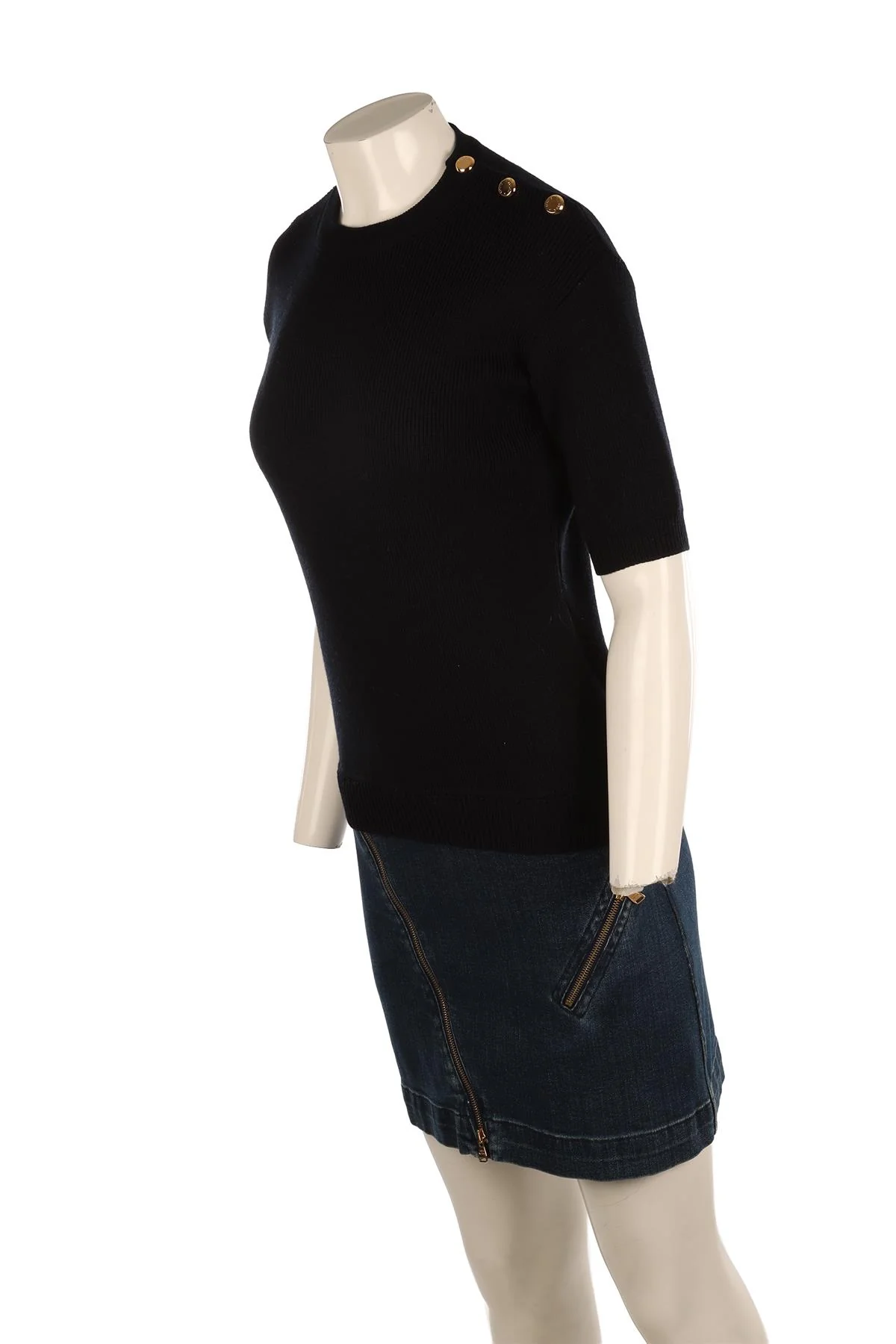 LOUIS VUITTON NAVY DENIM MINI DRESS MEDIUM - Image 3