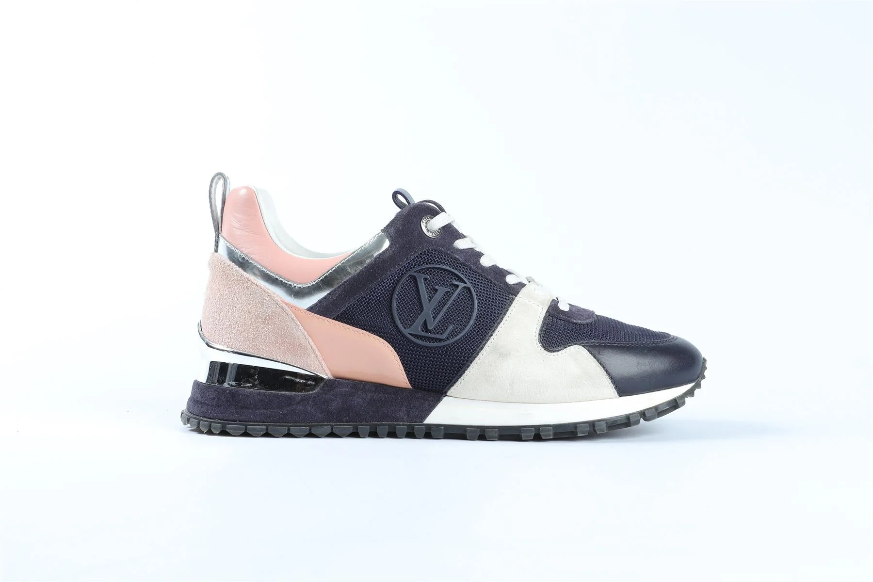 LOUIS VUITTON NAVY RUN AWAY SUEDE SNEAKERS EU 38 UK 5 US 8 - Image 2