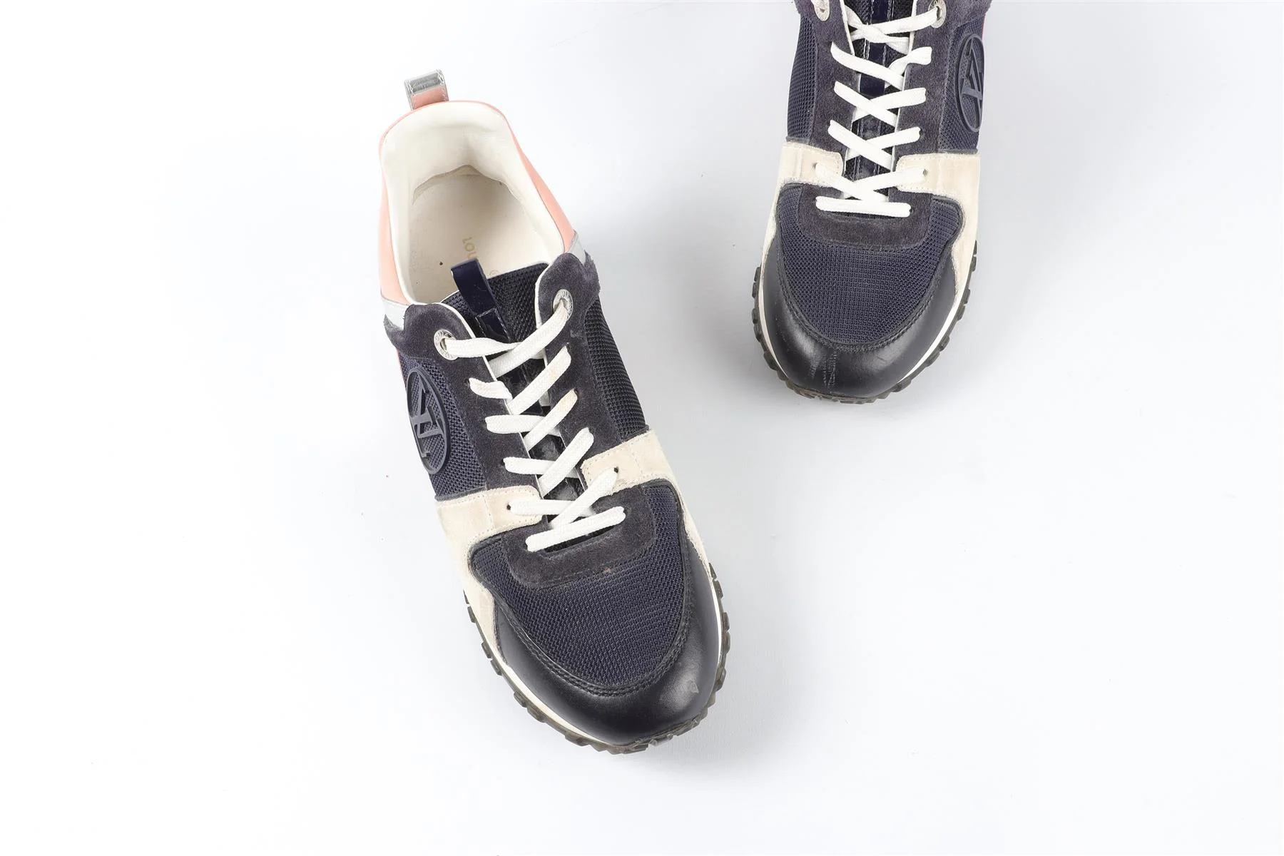 LOUIS VUITTON NAVY RUN AWAY SUEDE SNEAKERS EU 38 UK 5 US 8 - Image 4