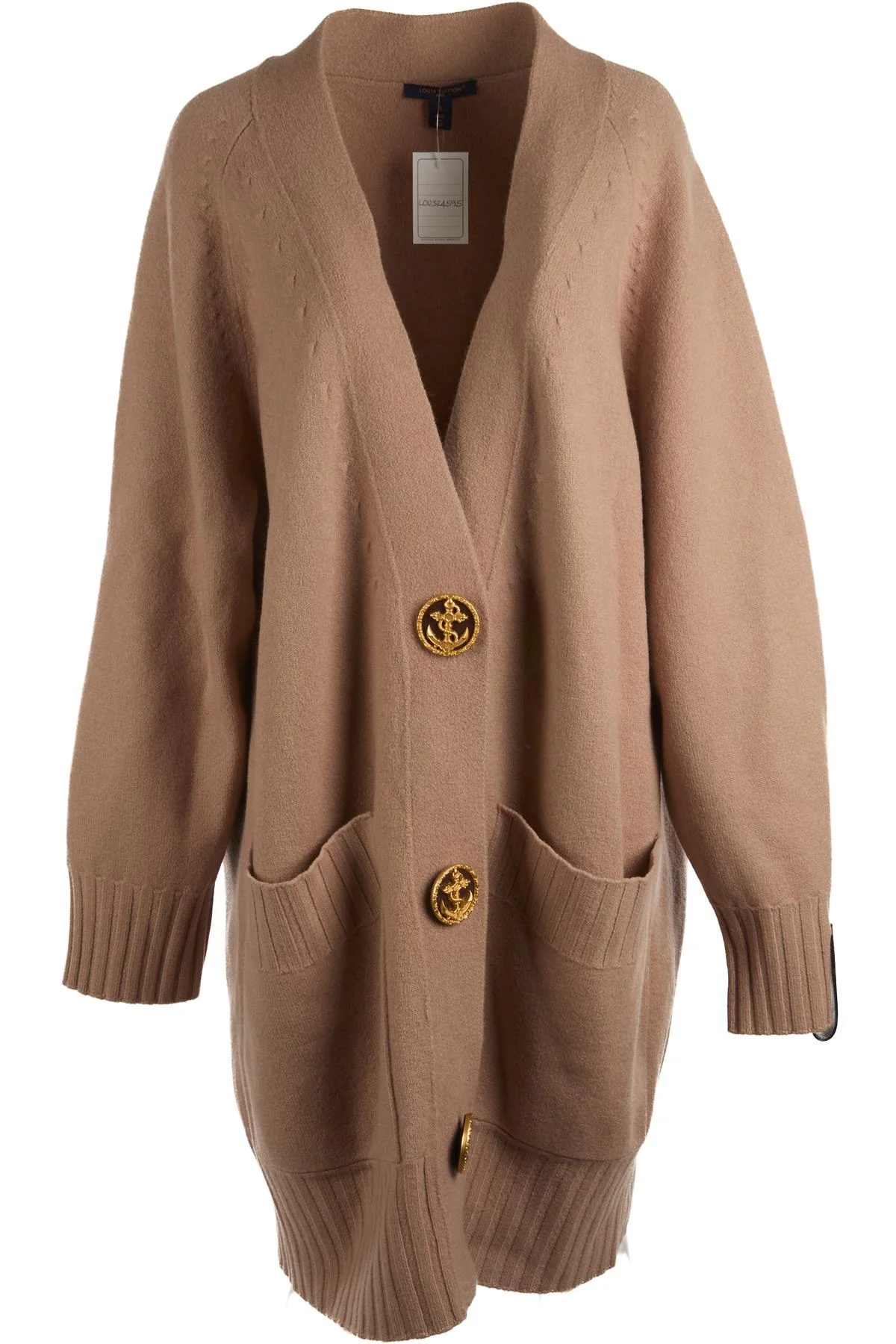 LOUIS VUITTON NUDE 2023 WOOL CARDIGAN SMALL