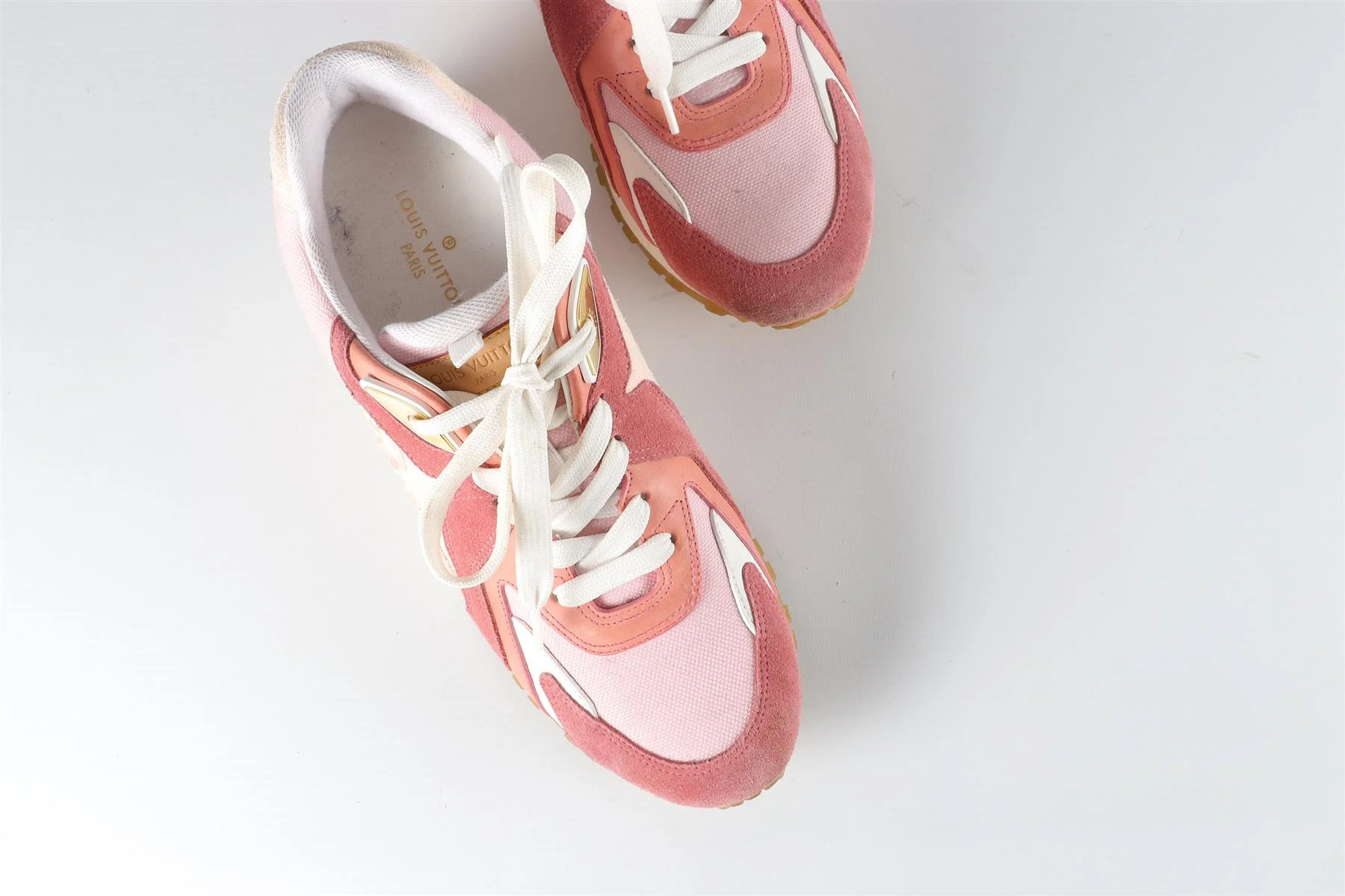 LOUIS VUITTON PINK RUN AWAY SUEDE SNEAKERS EU 38 UK 5 US 8 - Image 4