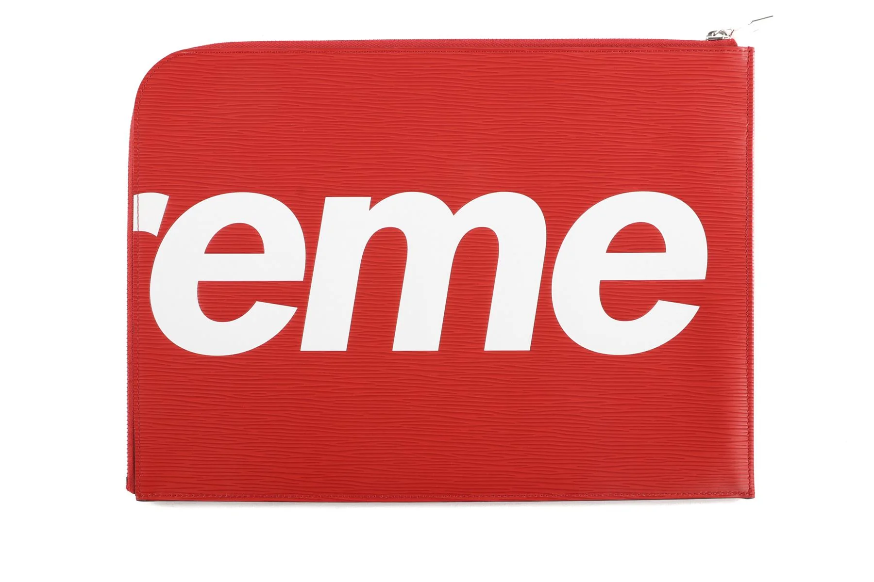 LOUIS VUITTON + SUPREME RED 2017 POCHETTE JOUR GM EPI LEATHER CLUTCH - Image 3