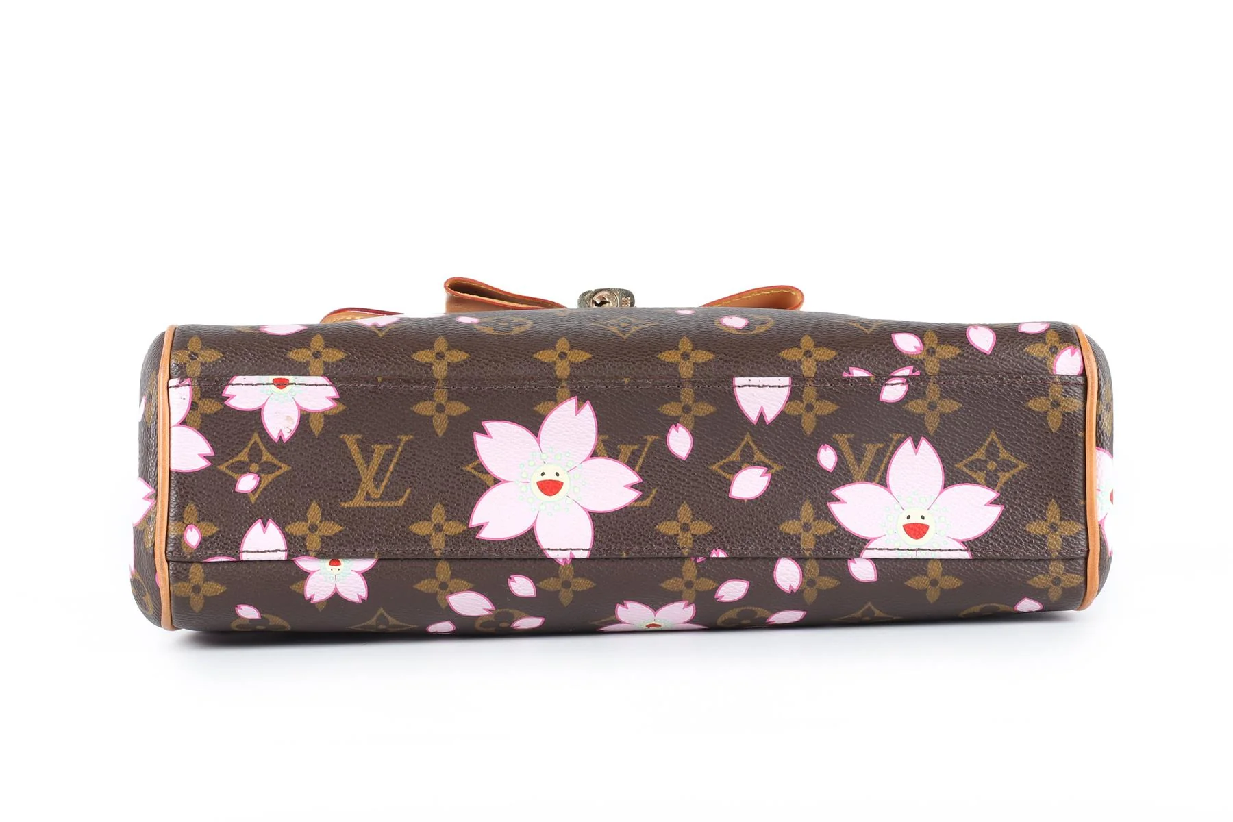 LOUIS VUITTON + TAKASHI MURAKAMI BROWN 2003 SAC RETRO PM CHERRY BLOSSOM MONOGRAM TOTE BAG - Image 6