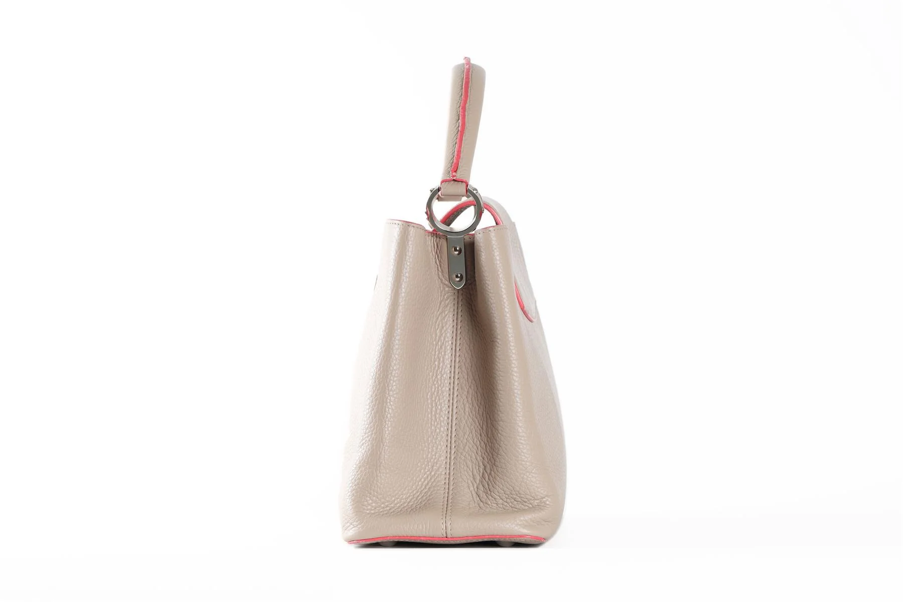 LOUIS VUITTON TAUPE 2014 CAPUCINES MM TAURILLON LEATHER TOTE BAG - Image 5