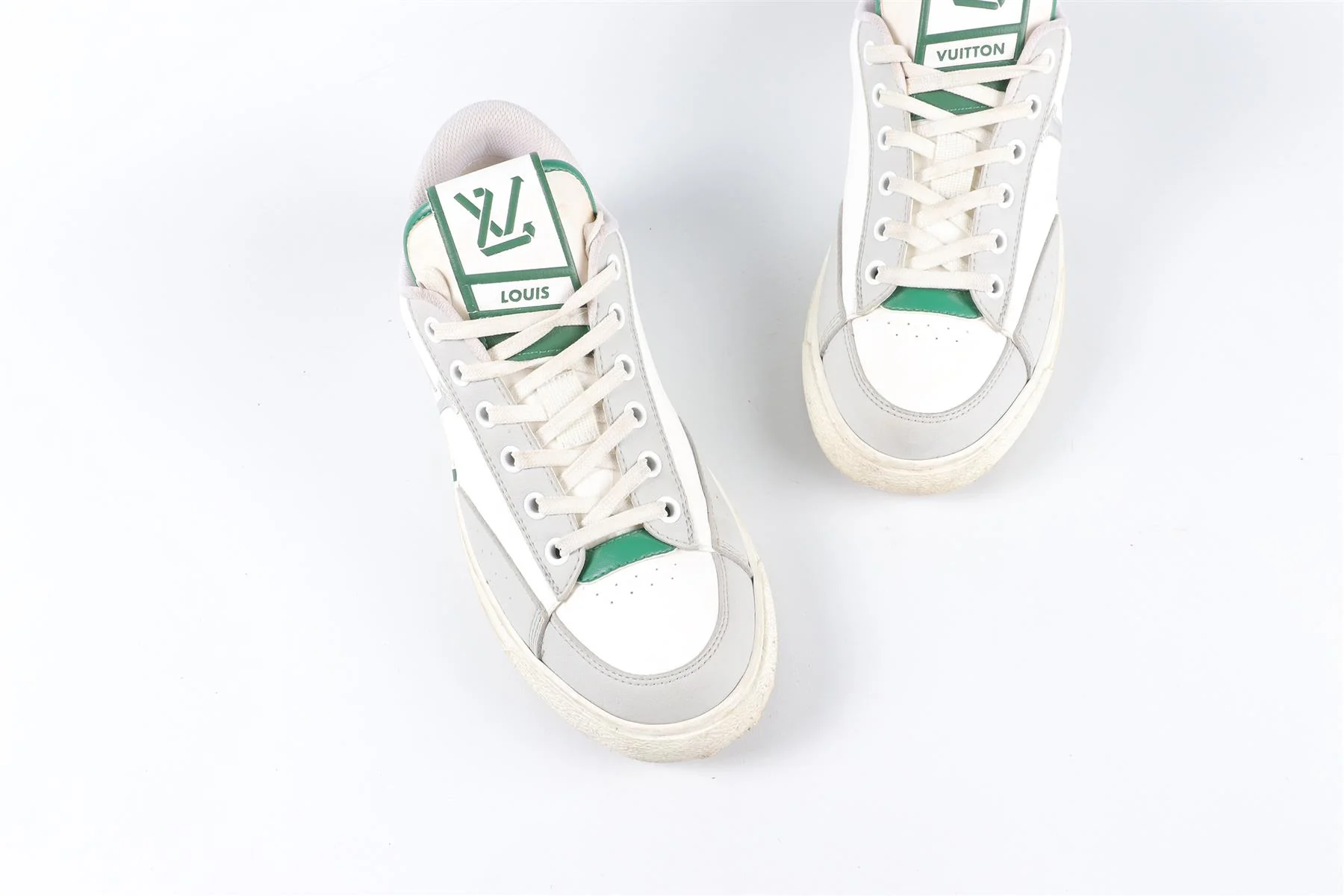 LOUIS VUITTON WHITE CHARLIE LEATHER SNEAKERS EU 37 UK 4 US 7 - Image 4