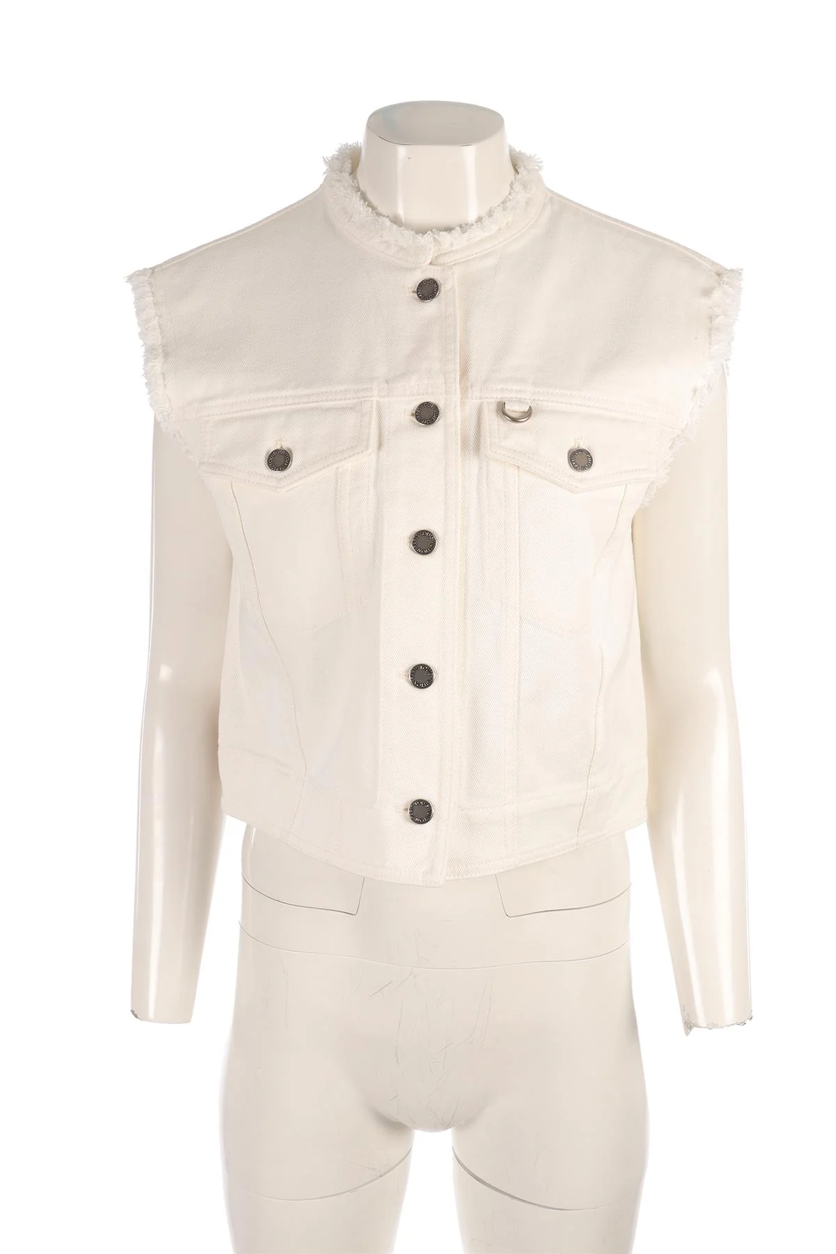 LOUIS VUITTON WHITE DENIM GILET FR 40 UK 12 - Image 2