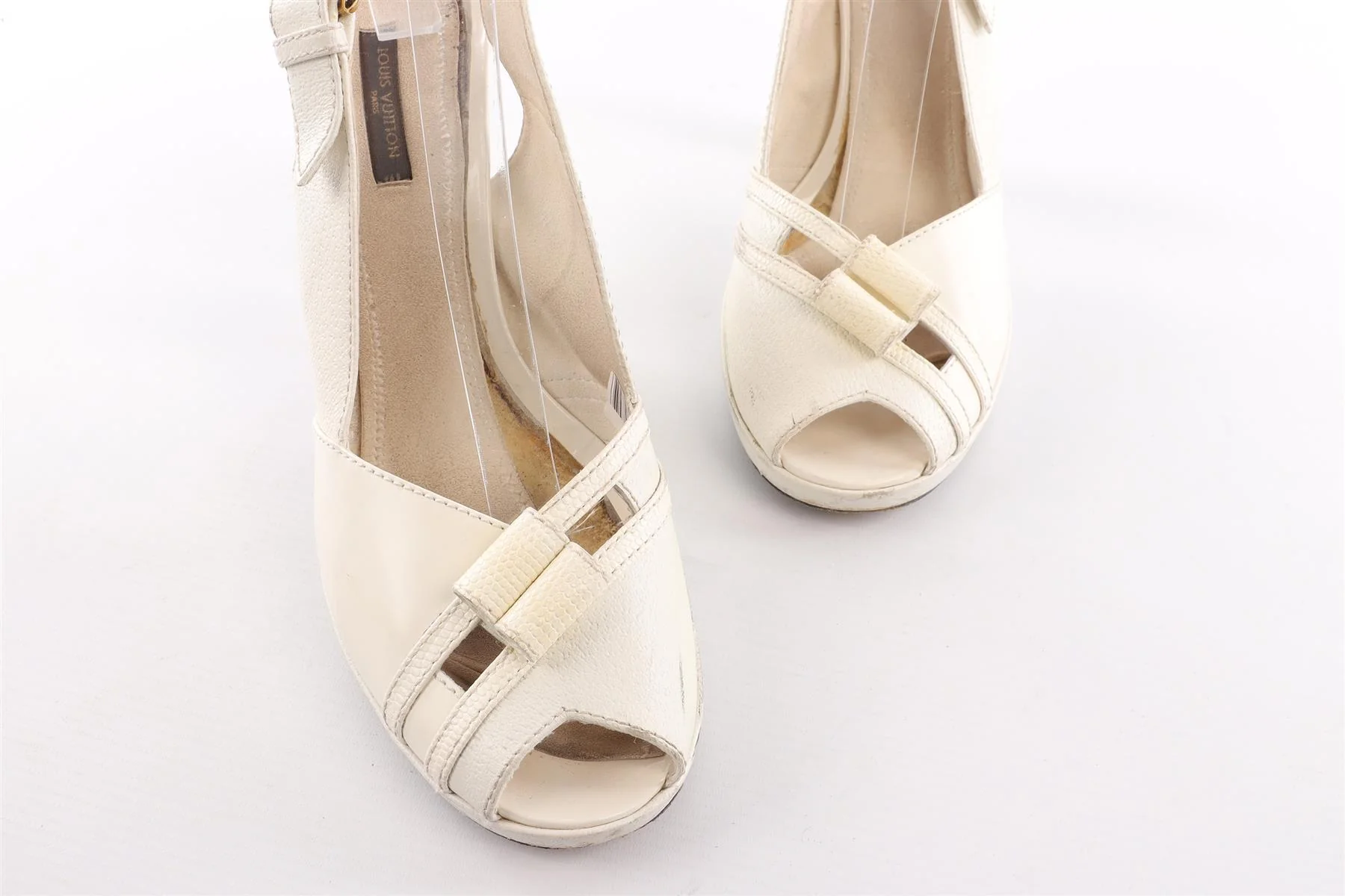 LOUIS VUITTON WHITE LEATHER SANDALS EU 41 UK 8 US 11 - Image 4