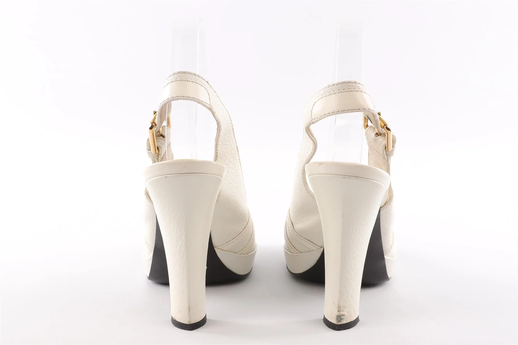 LOUIS VUITTON WHITE LEATHER SANDALS EU 41 UK 8 US 11 - Image 5
