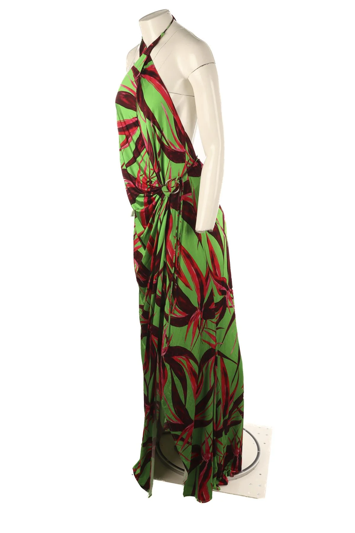 LOUISA BALLOU GREEN JERSEY MAXI DRESS XLARGE - Image 3