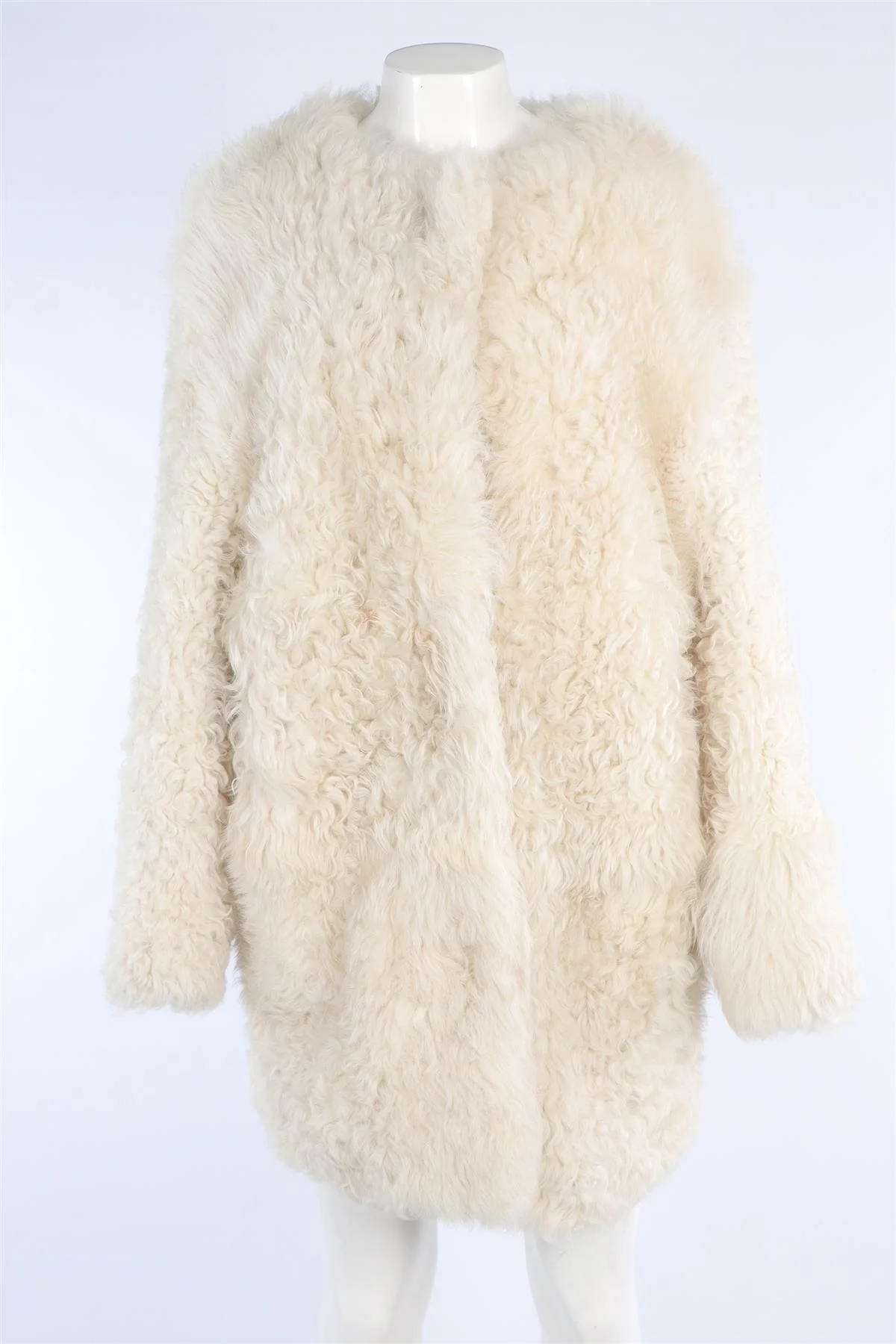 LOULOU STUDIO CREAM SHEARLING COAT SMALL - Image 2