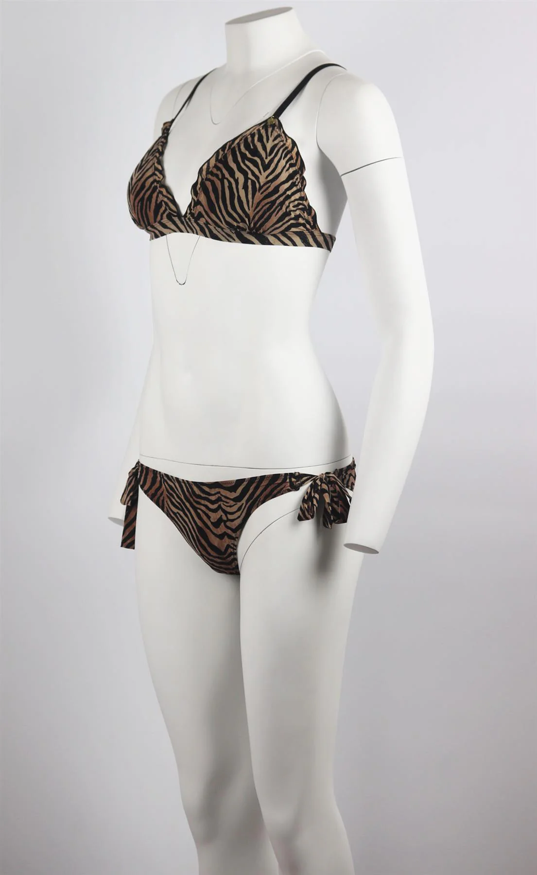 LOVE STORIES RUFFLE TRIMMED PRINTED TRIANGLE BIKINI UK 12 - Image 3