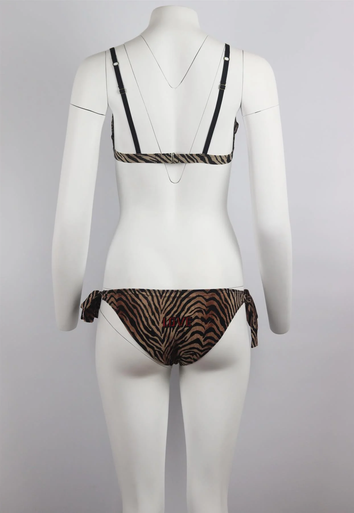 LOVE STORIES RUFFLE TRIMMED PRINTED TRIANGLE BIKINI UK 12 - Image 5
