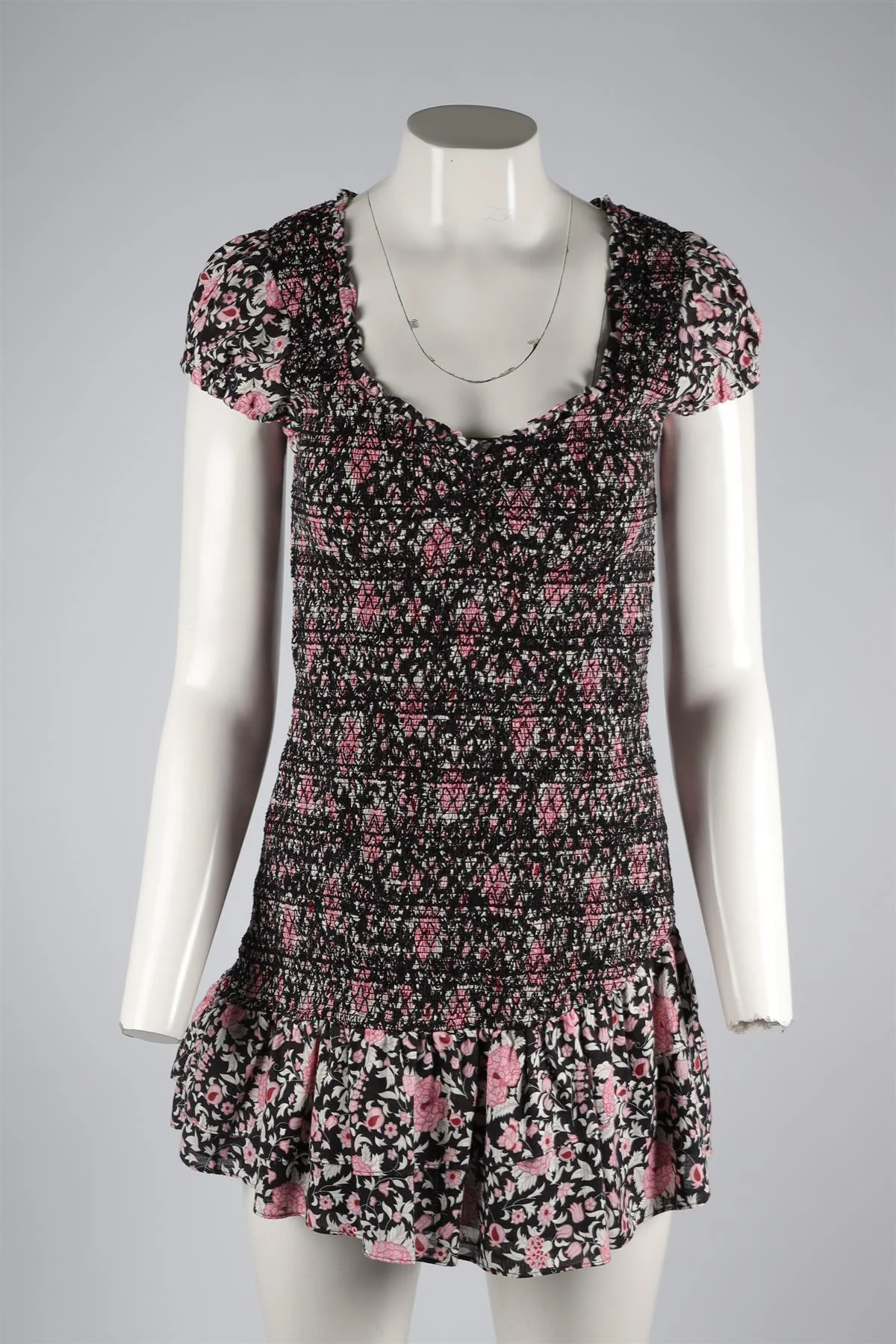 LOVESHACKFANCY BLACK COTTON MINI DRESS SMALL - Image 2