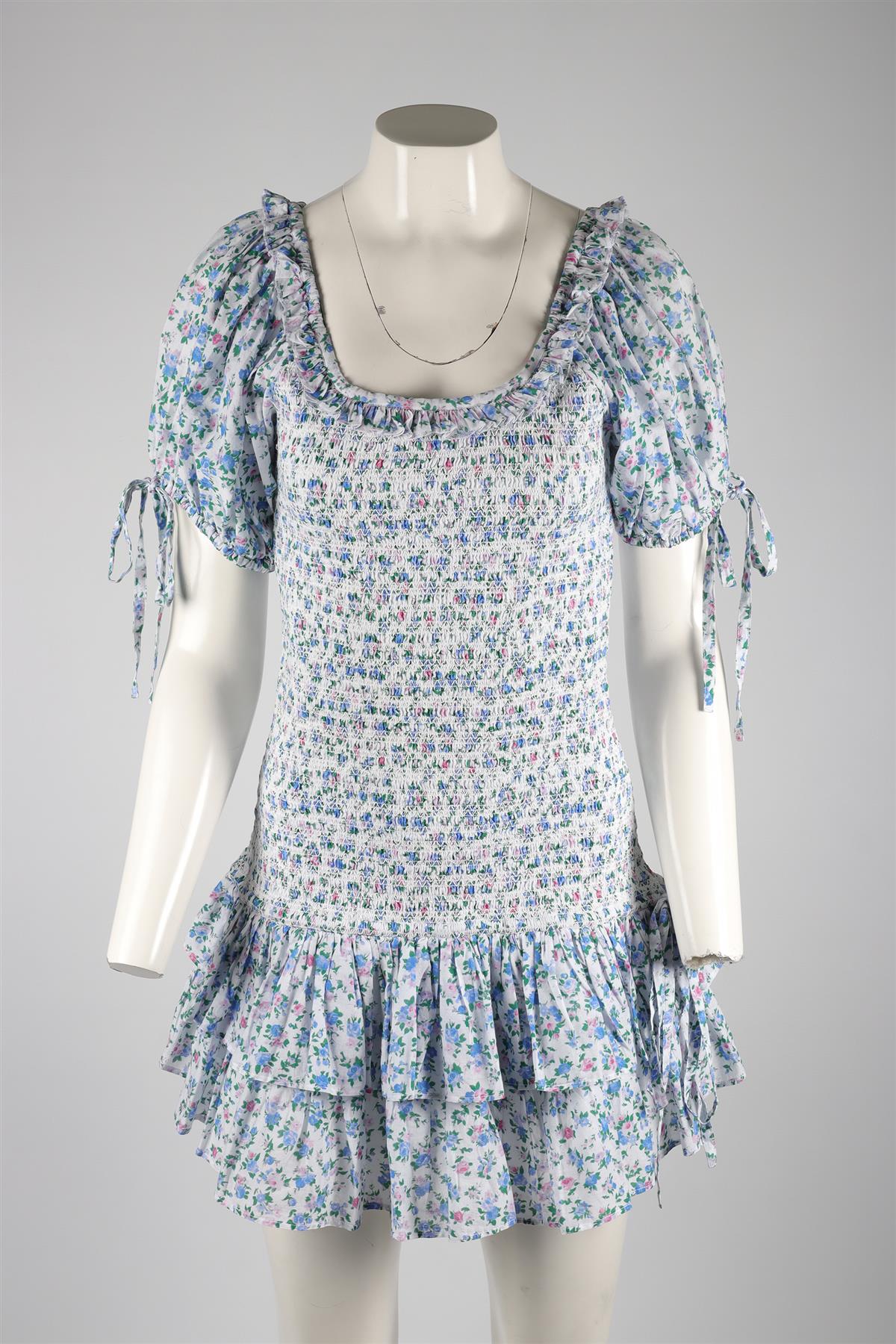 LOVESHACKFANCY BLUE COTTON MINI DRESS MEDIUM - Image 2