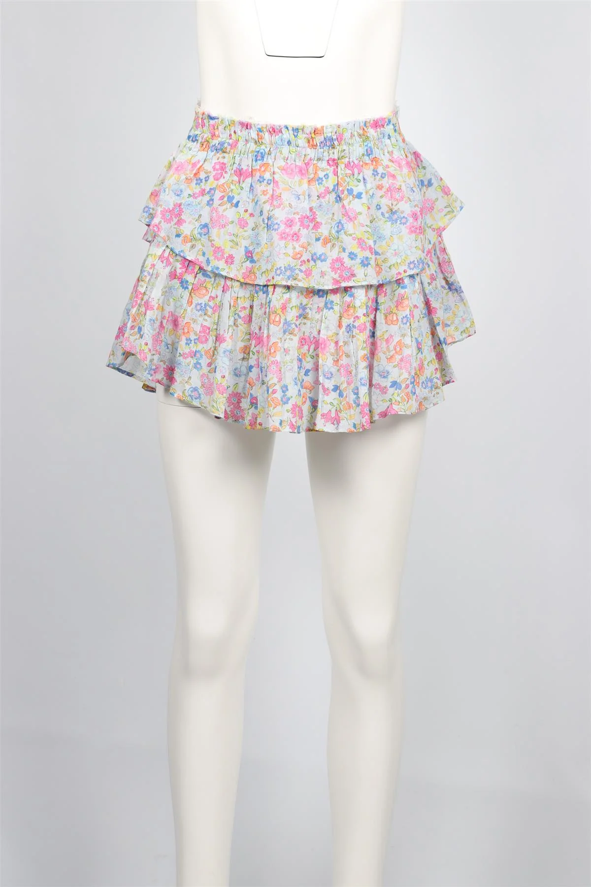 LOVESHACKFANCY BLUE COTTON MINI SKIRT XSMALL - Image 2