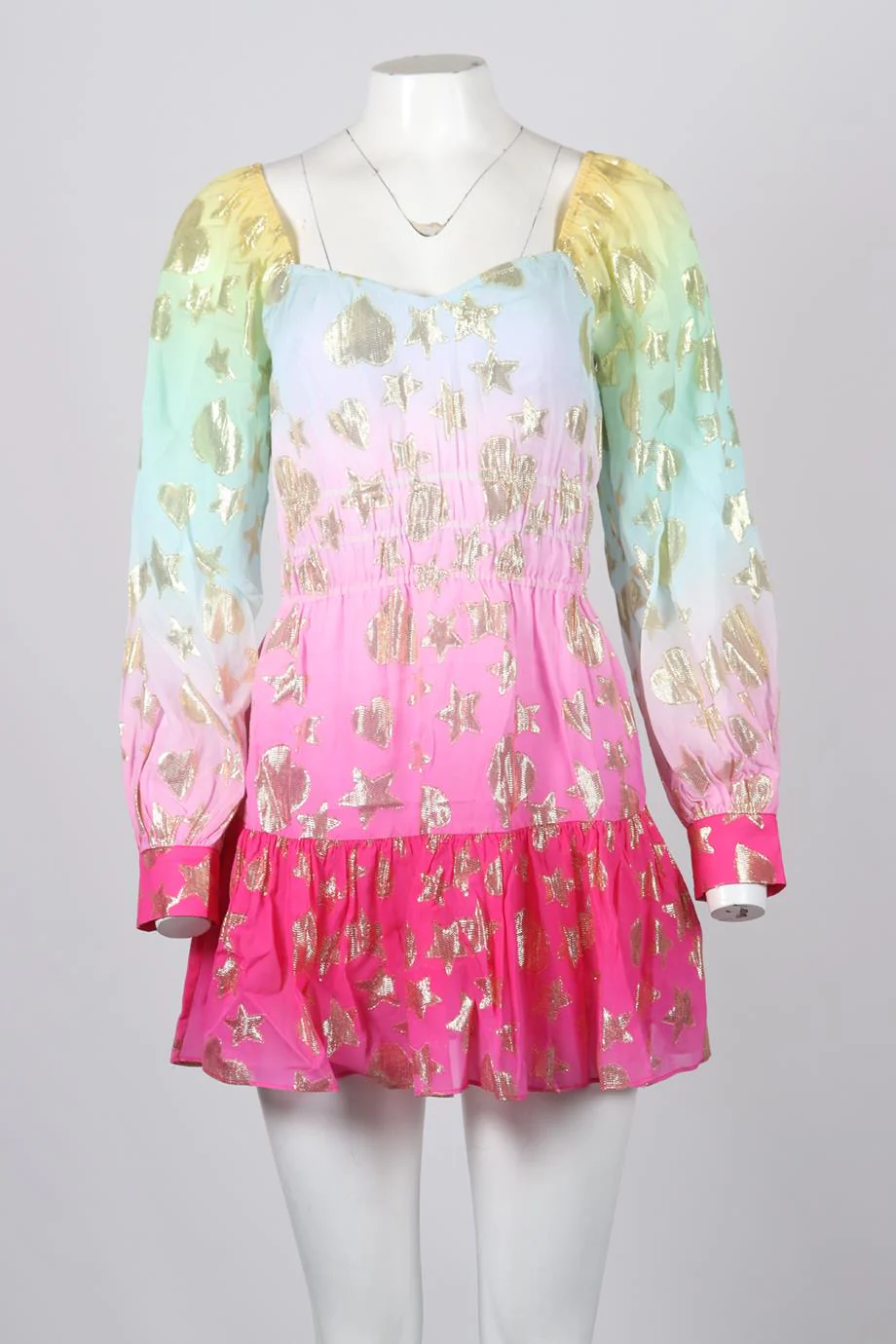 LOVESHACKFANCY CHIFFON MINI DRESS SMALL - Image 2