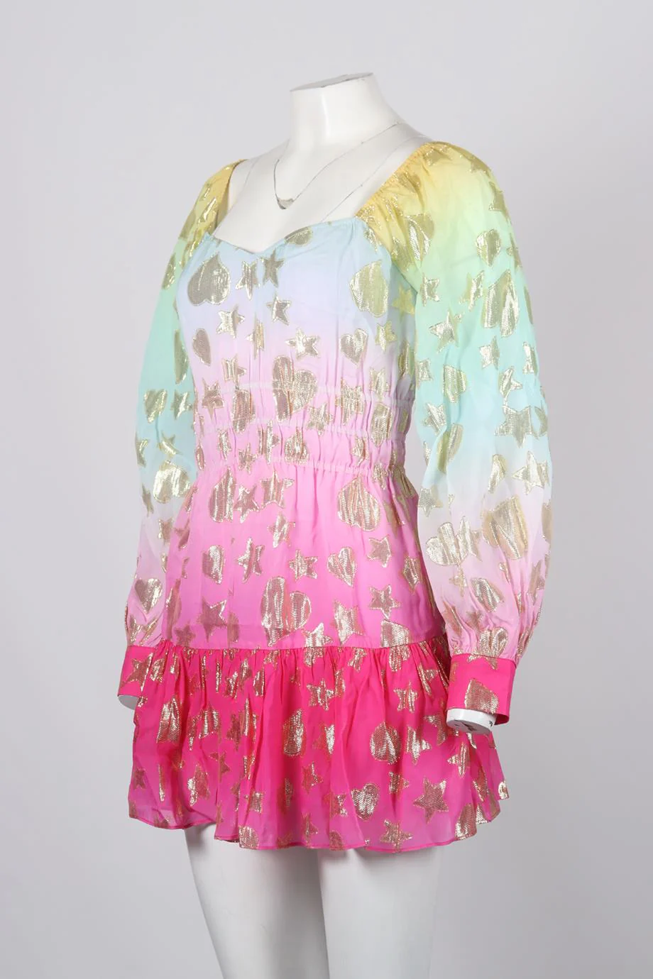LOVESHACKFANCY CHIFFON MINI DRESS SMALL - Image 3