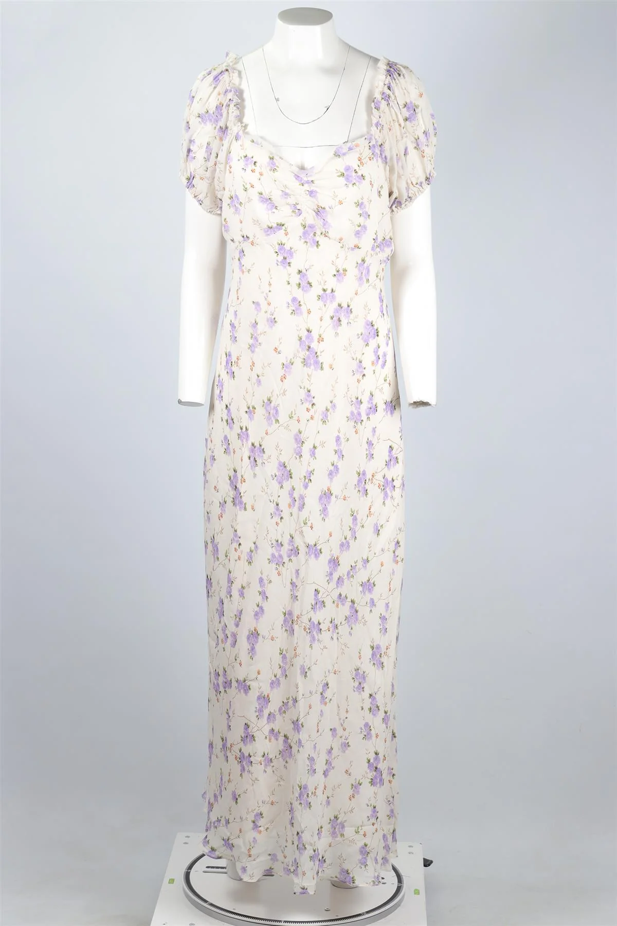 LOVESHACKFANCY CREAM CHIFFON MAXI DRESS LARGE - Image 2