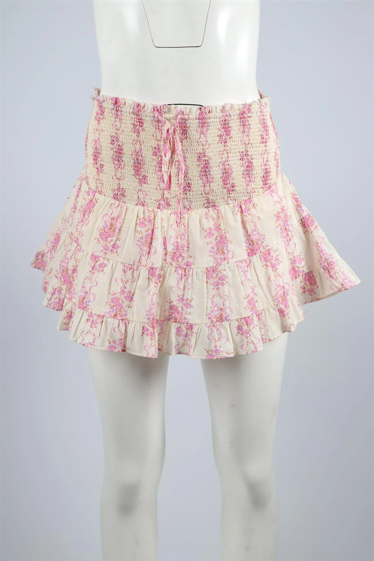 LOVESHACKFANCY CREAM COTTON MINI SKIRT SMALL - Image 2